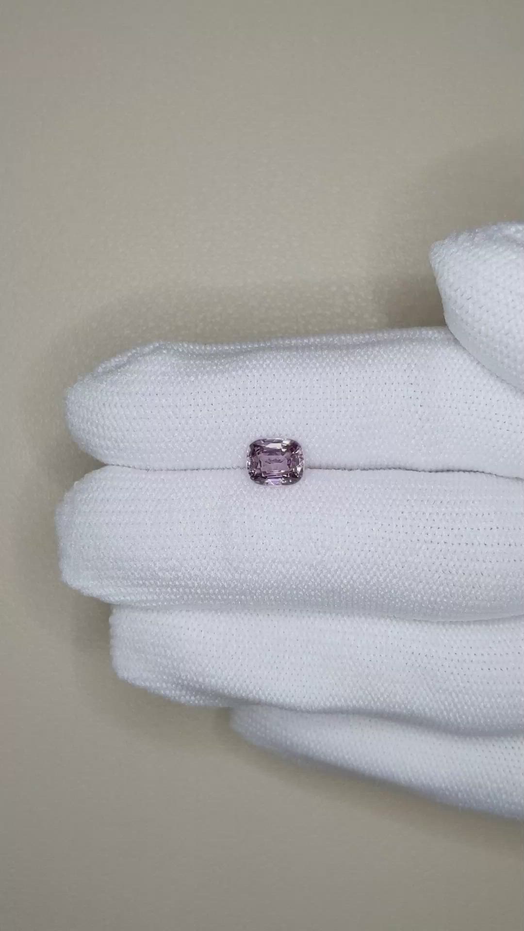 1.40 Ct. Pinkish Purple Spinel from Burma (Myanmar) Size Video