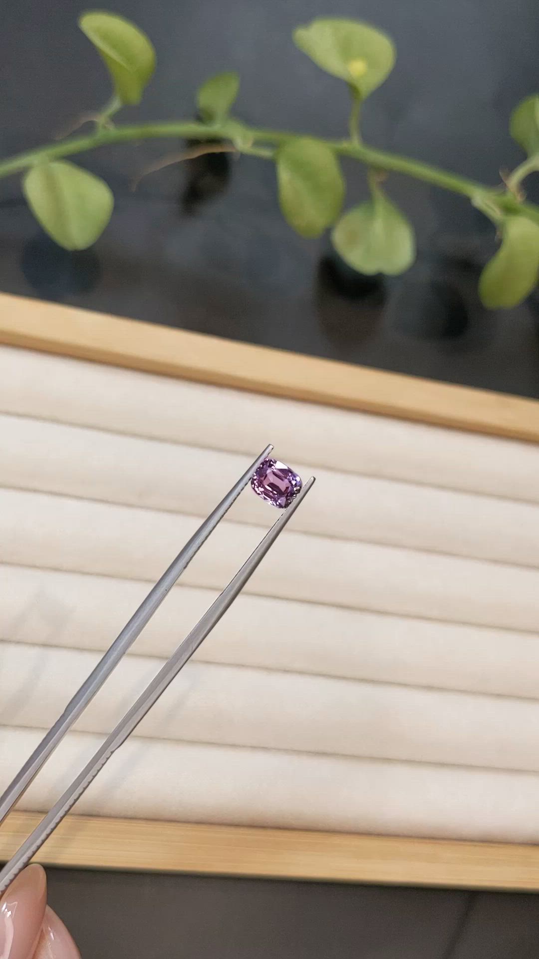 1.40 Ct. Pinkish Purple Spinel from Burma (Myanmar) Size Video