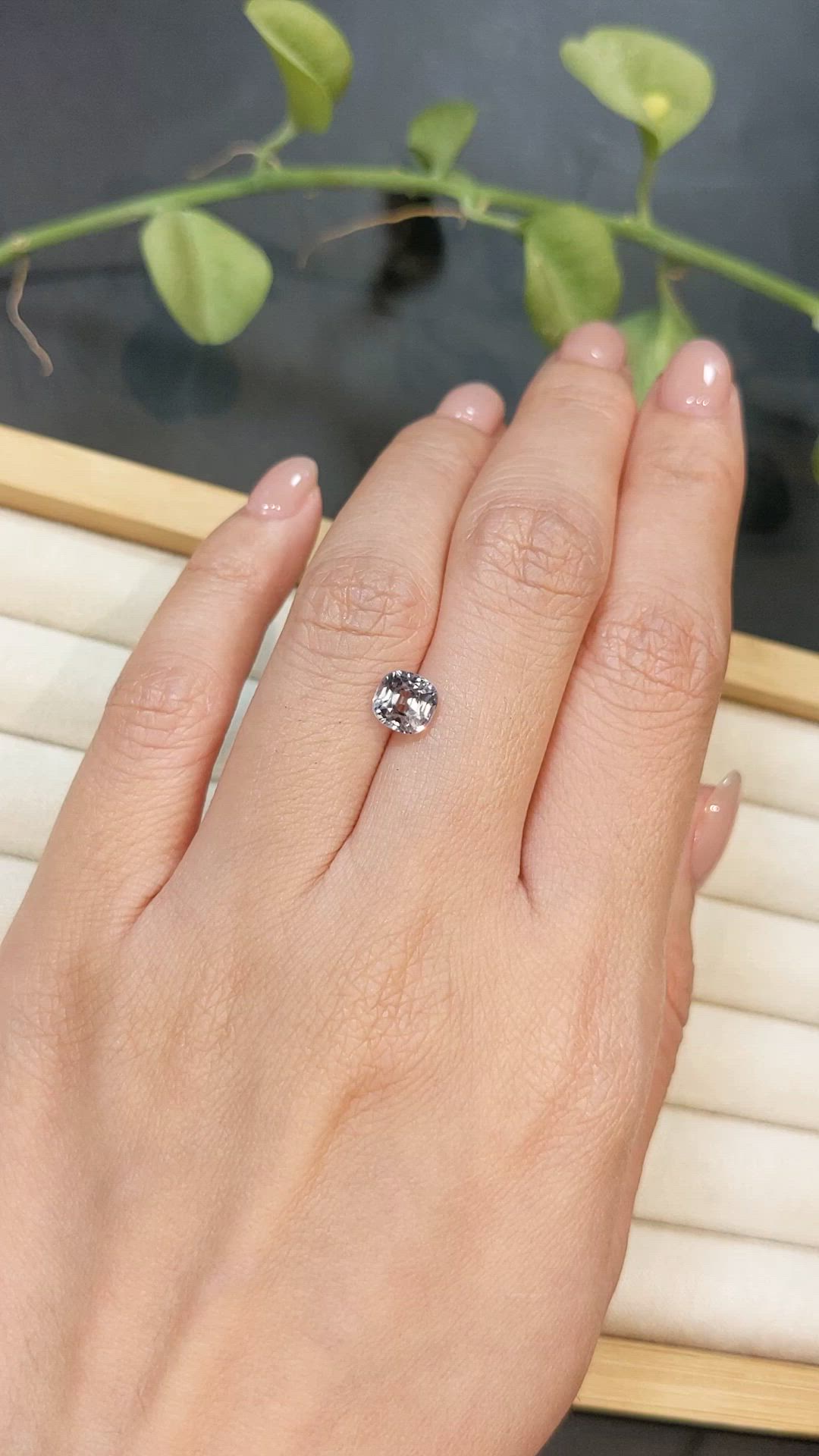 1.60 Ct. Grey Spinel from Burma (Myanmar) Size Video