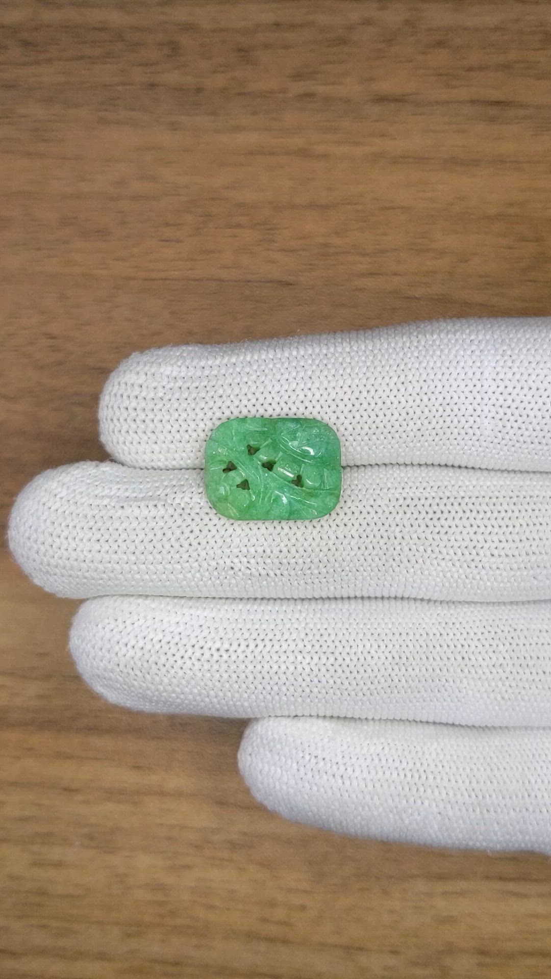 6.90 Ct. Bluish Green Jade from Burma (Myanmar) Size Video