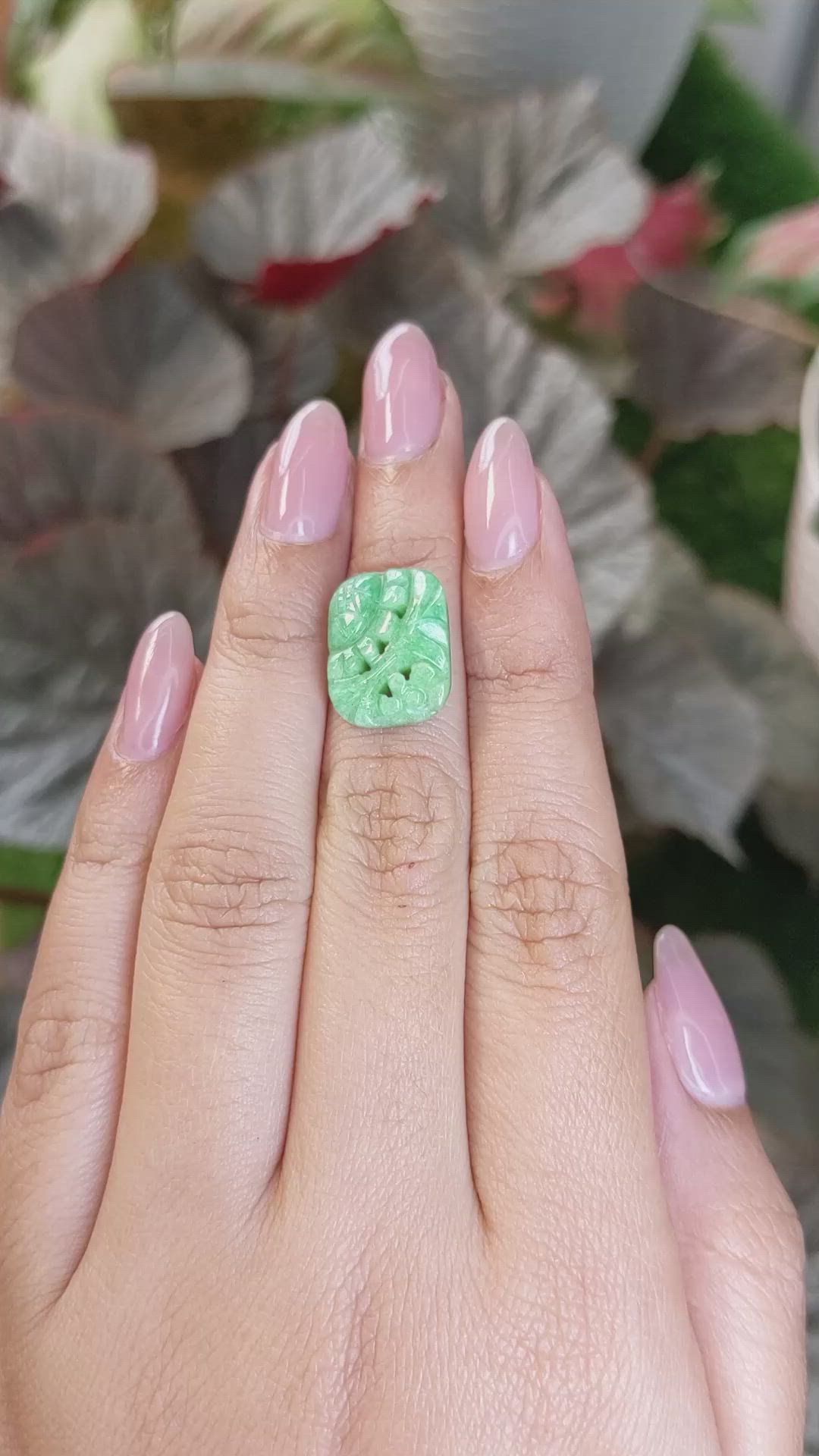 6.90 Ct. Bluish Green Jade from Burma (Myanmar) Size Video