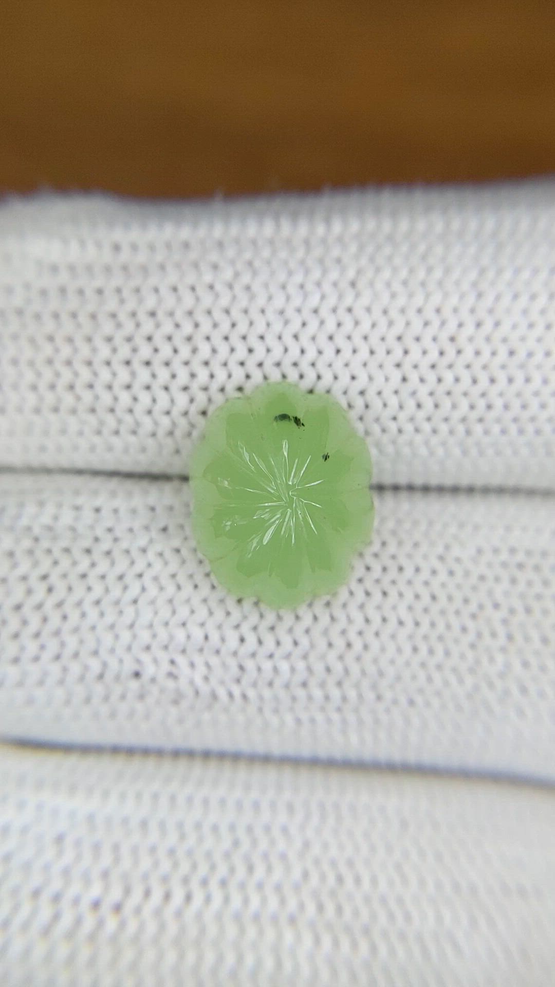 4.77 Ct. Yellowish Green Cabochon Jade from Burma (Myanmar) Size Video