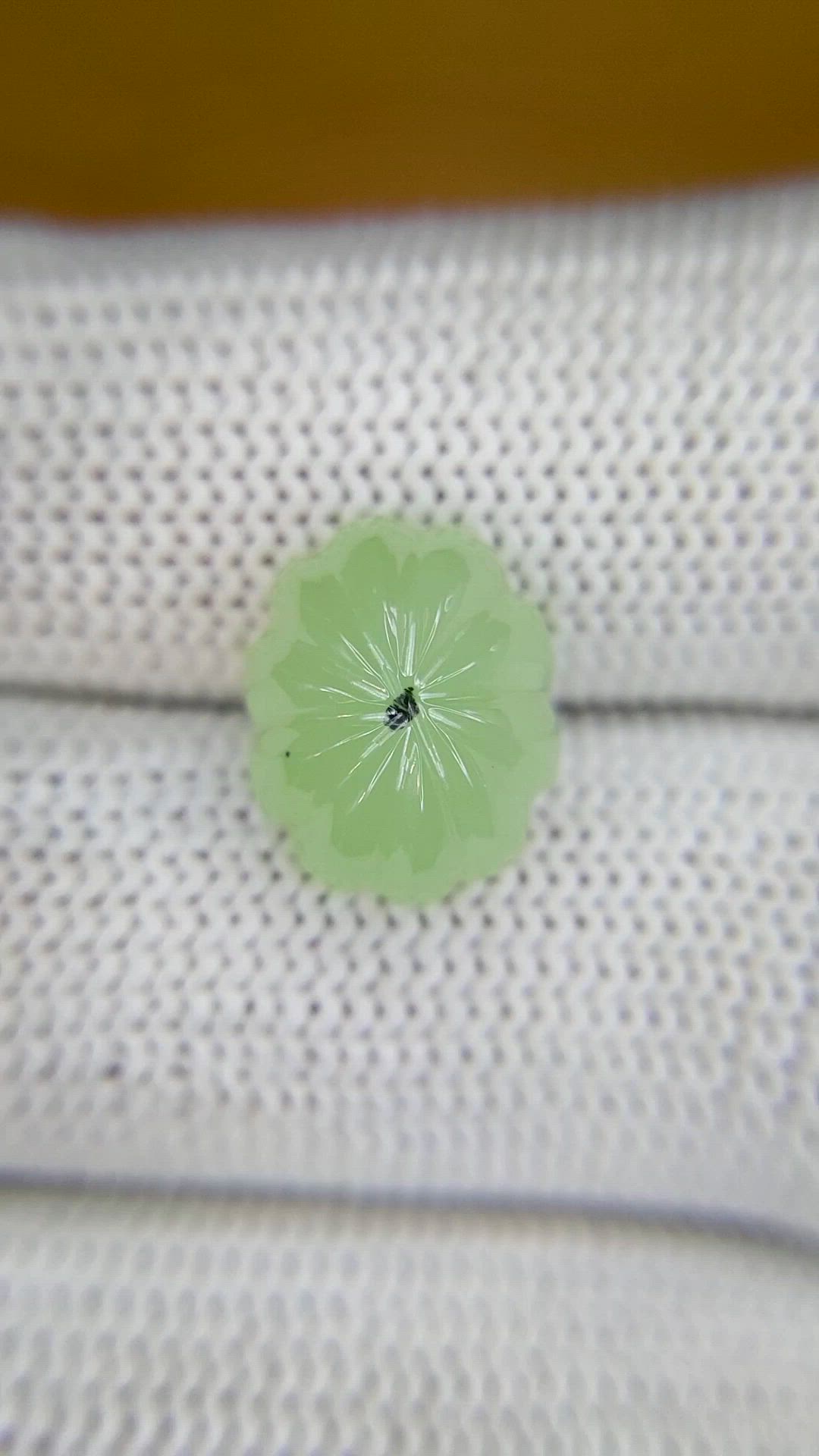 5.15 Ct. Yellowish Green Cabochon Jade from Burma (Myanmar) Size Video
