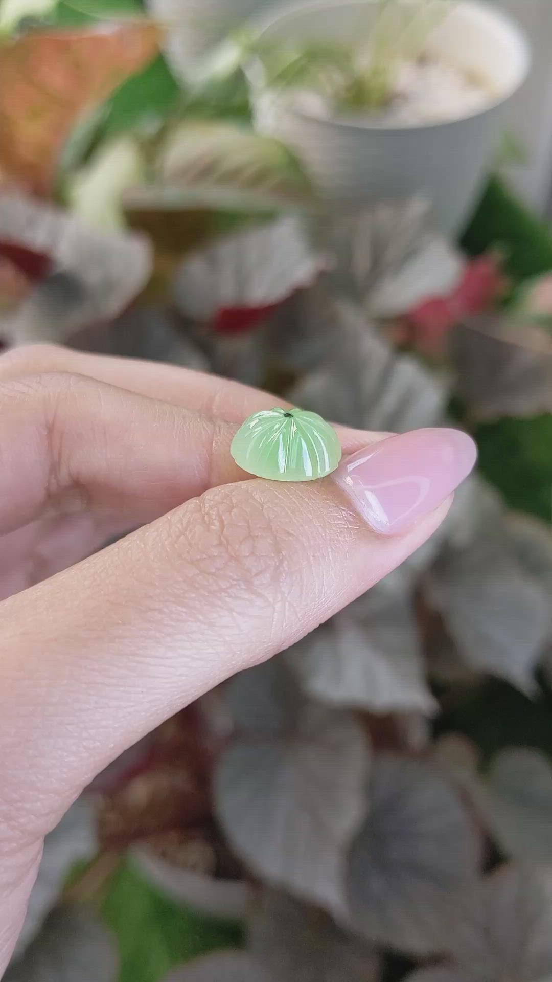 5.15 Ct. Yellowish Green Cabochon Jade from Burma (Myanmar) Size Video