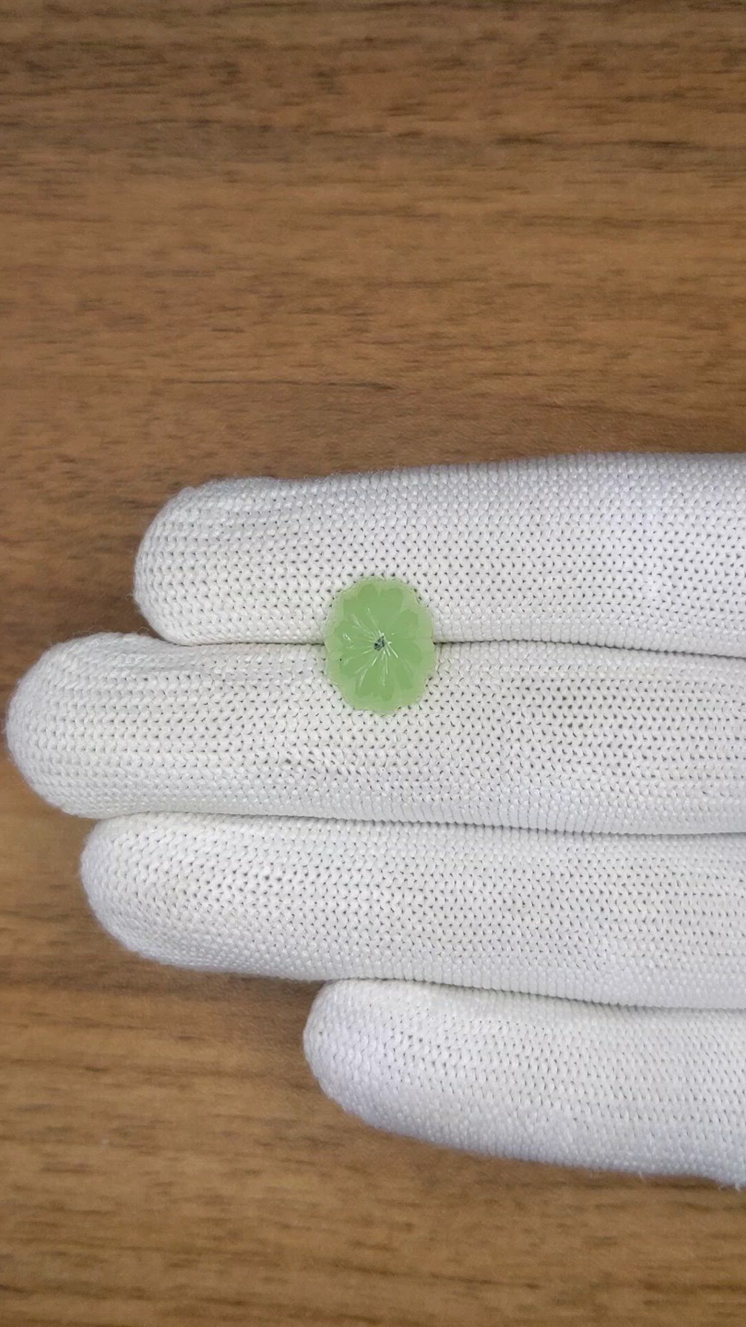 5.15 Ct. Yellowish Green Cabochon Jade from Burma (Myanmar) Size Video