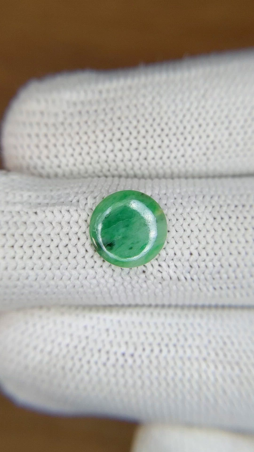 1.13 Ct. Green Cabochon Jade from Burma (Myanmar) Size Video