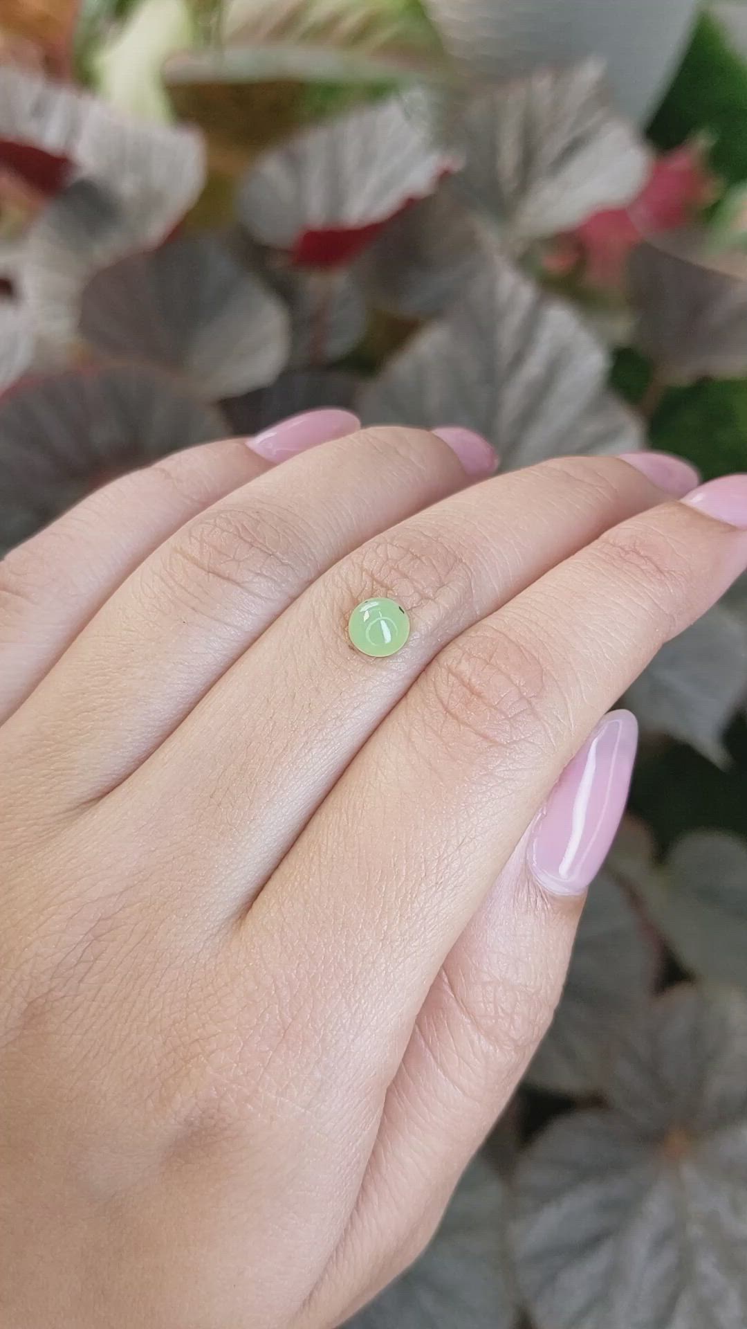 0.94 Ct. Green Cabochon Jade from Burma (Myanmar) Size Video