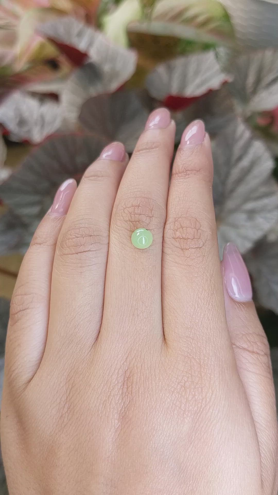 0.94 Ct. Green Cabochon Jade from Burma (Myanmar) Size Video