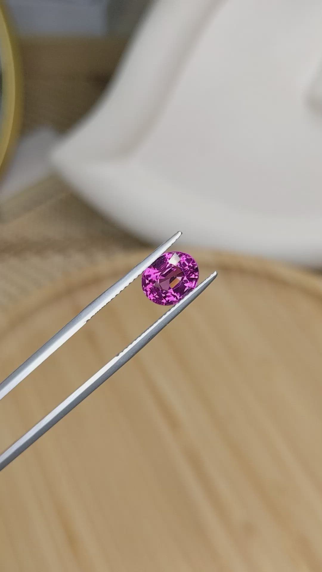 2.70 Ct. Pinkish Purple Rhodolite Garnet from Ceylon (Sri Lanka) Size Video