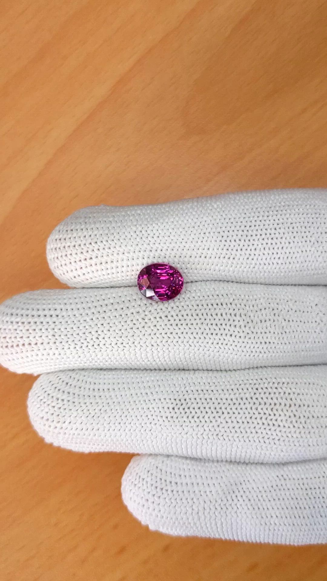 2.70 Ct. Pinkish Purple Rhodolite Garnet from Ceylon (Sri Lanka) Size Video