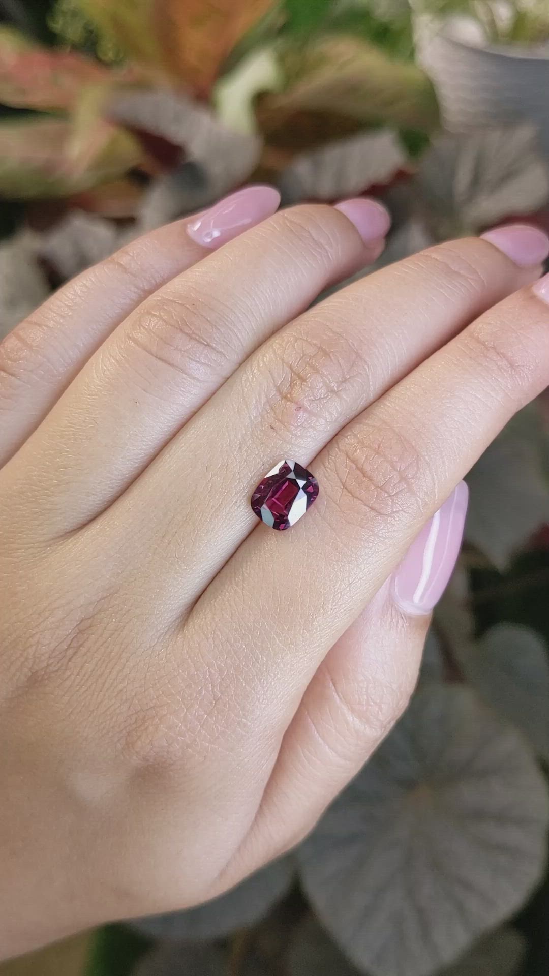 2.40 Ct. Purplish Pink Rhodolite Garnet from Ceylon (Sri Lanka) Size Video