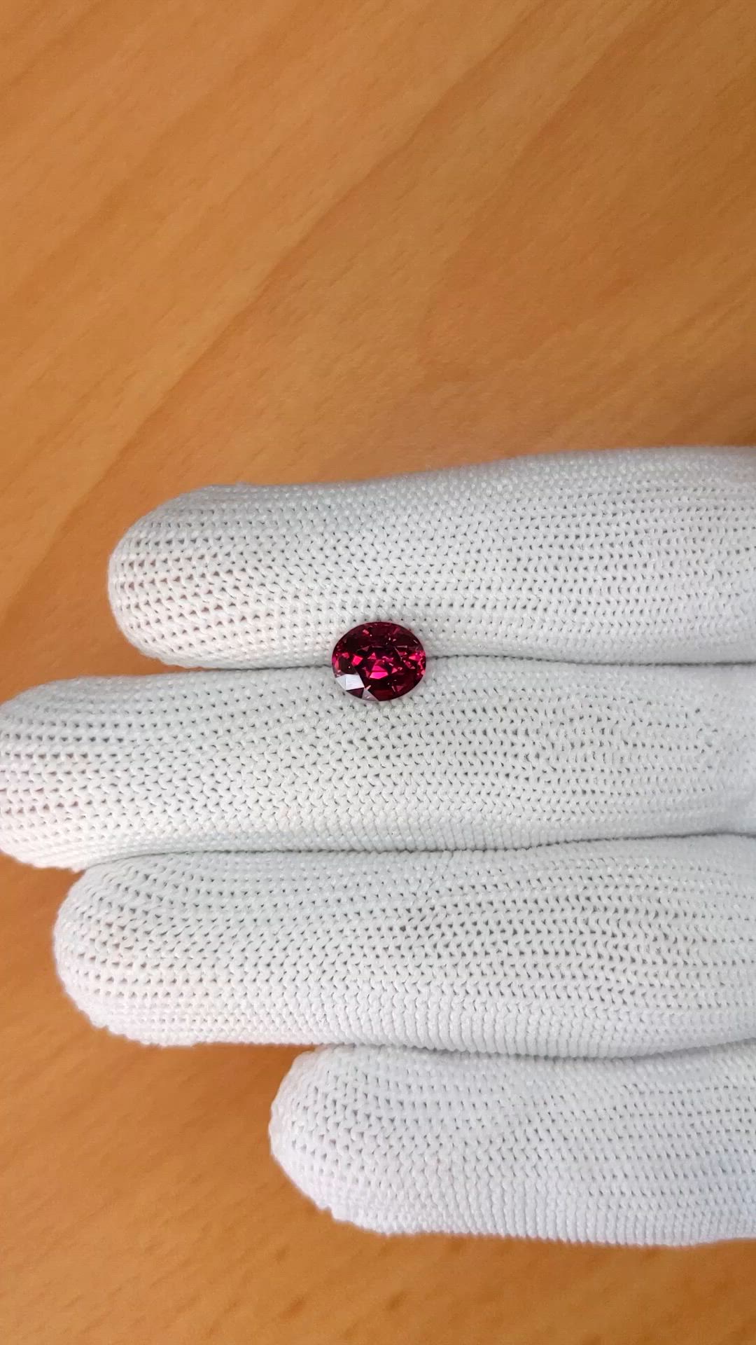 2.10 Ct. Reddish Purple Rhodolite Garnet from Ceylon (Sri Lanka) Size Video