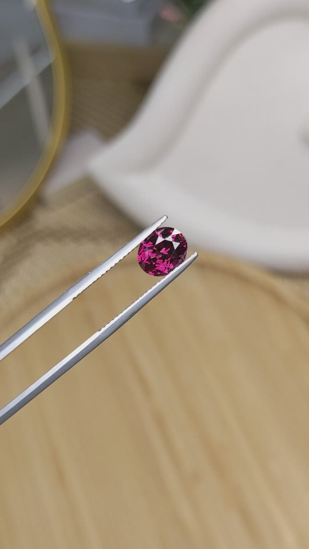 2.10 Ct. Reddish Purple Rhodolite Garnet from Ceylon (Sri Lanka) Size Video