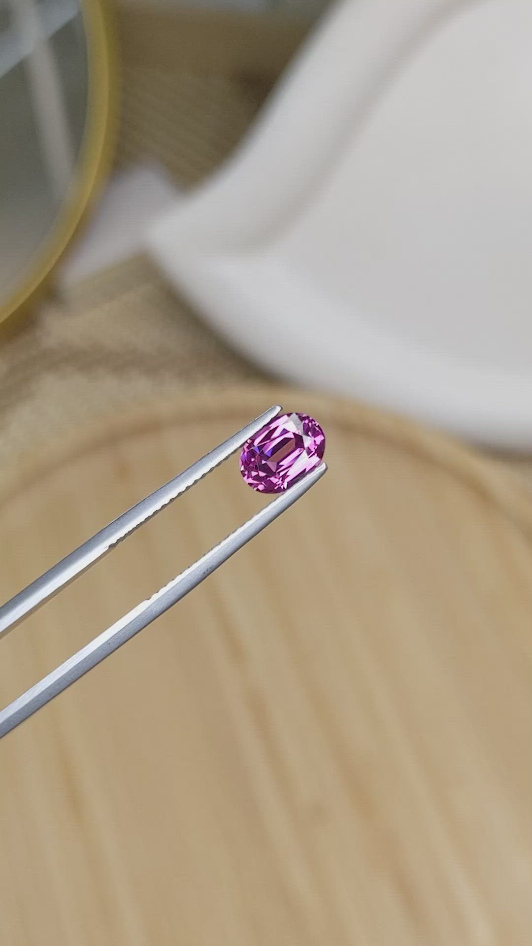 1.71 Ct. Purplish Pink Rhodolite Garnet from Ceylon (Sri Lanka) Size Video
