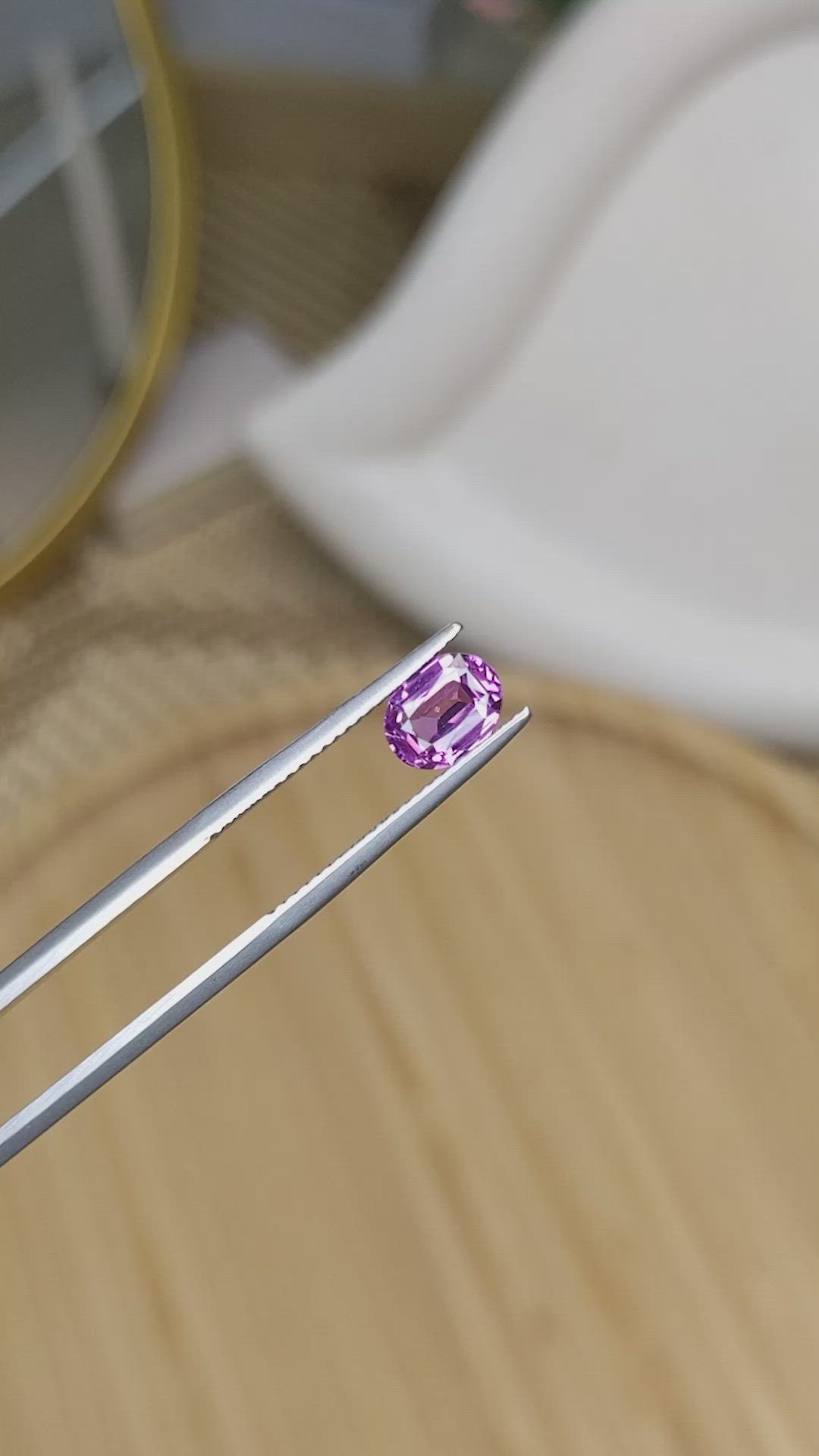 1.59 Ct. Pinkish Purple Rhodolite Garnet from Ceylon (Sri Lanka) Size Video