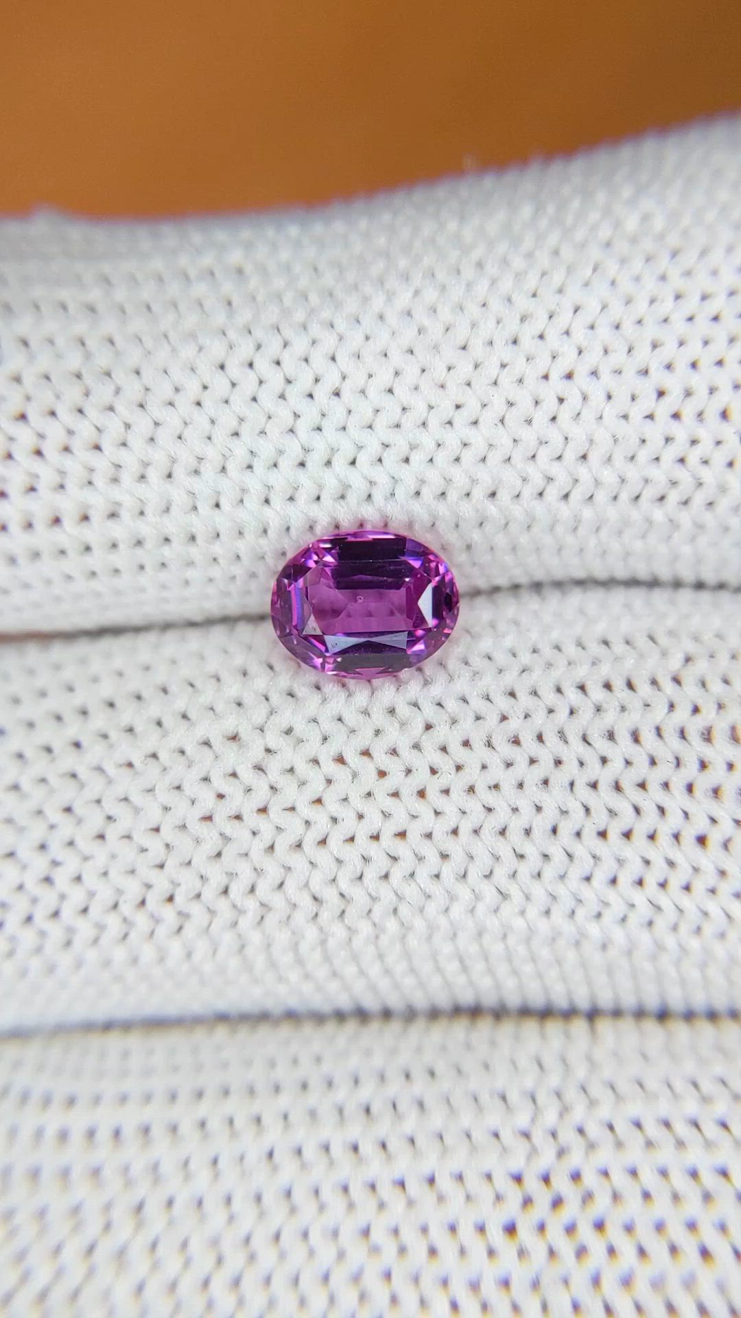1.59 Ct. Pinkish Purple Rhodolite Garnet from Ceylon (Sri Lanka) Size Video