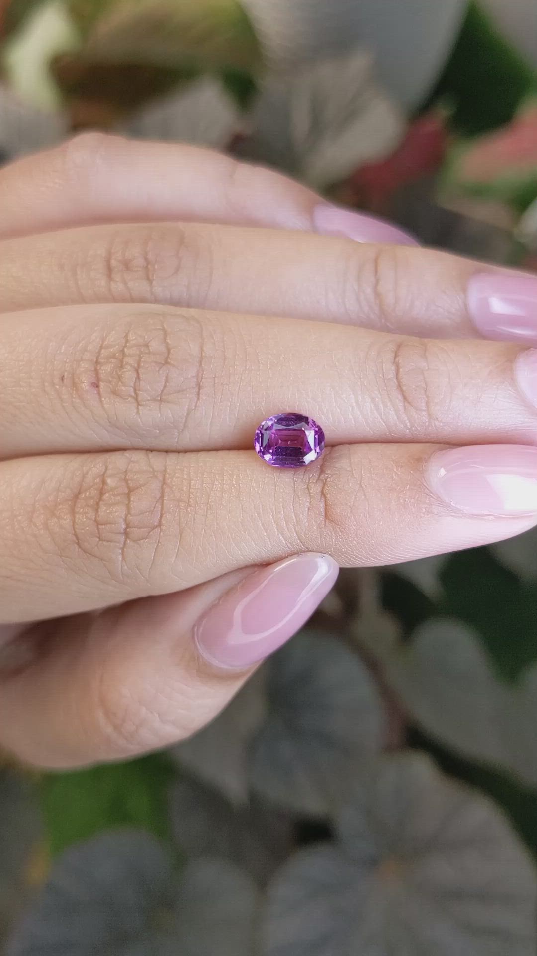 1.59 Ct. Pinkish Purple Rhodolite Garnet from Ceylon (Sri Lanka) Size Video