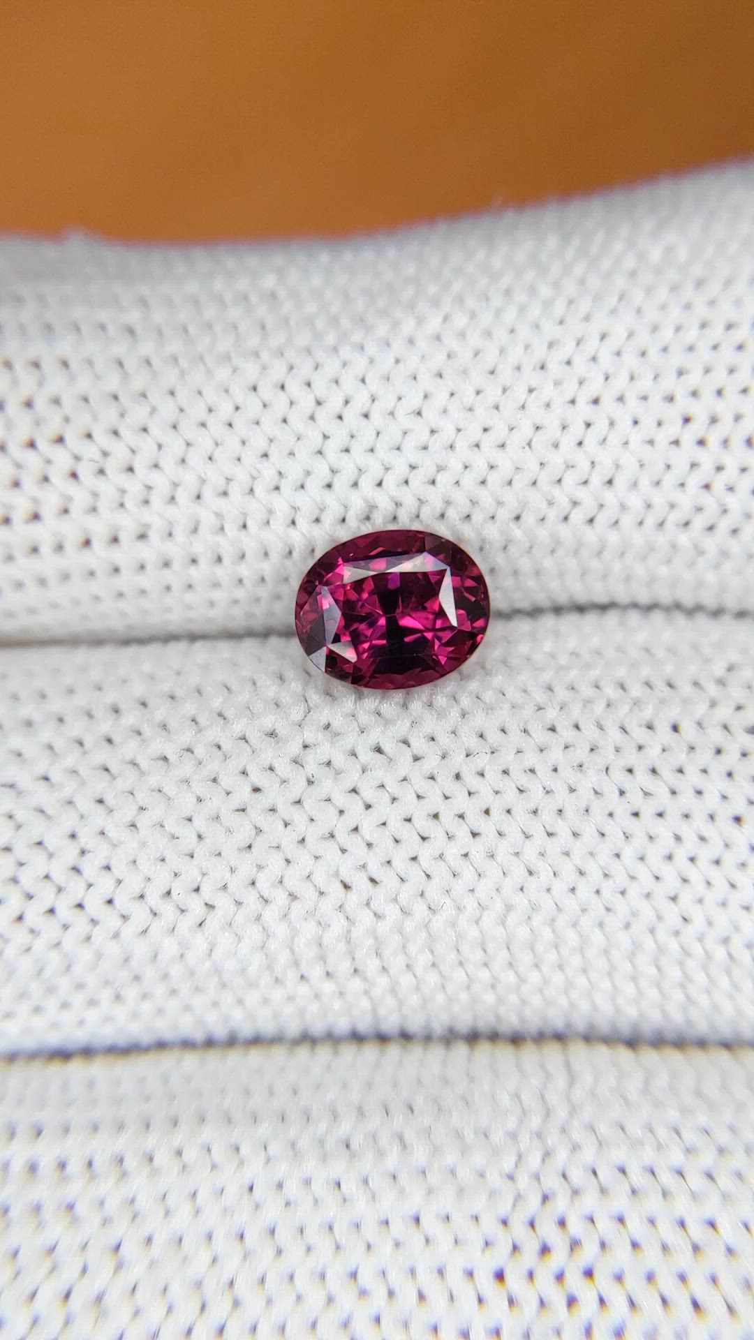 1.79 Ct. Purplish Pink Rhodolite Garnet from Ceylon (Sri Lanka) Size Video