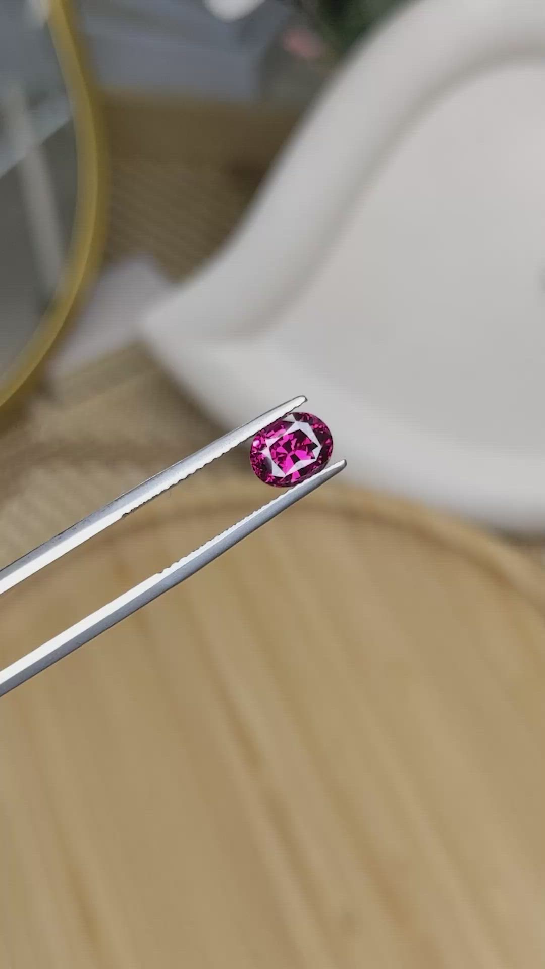 1.79 Ct. Purplish Pink Rhodolite Garnet from Ceylon (Sri Lanka) Size Video