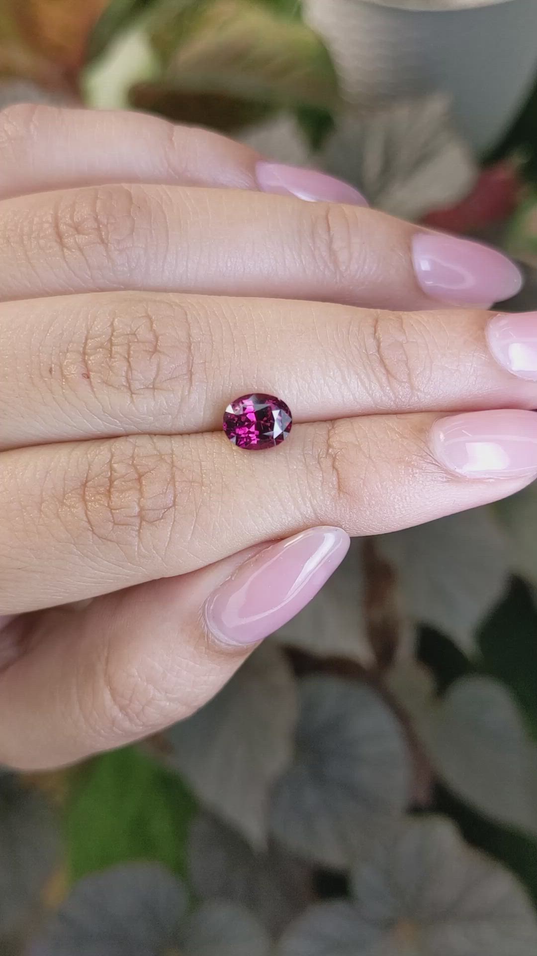 1.79 Ct. Purplish Pink Rhodolite Garnet from Ceylon (Sri Lanka) Size Video