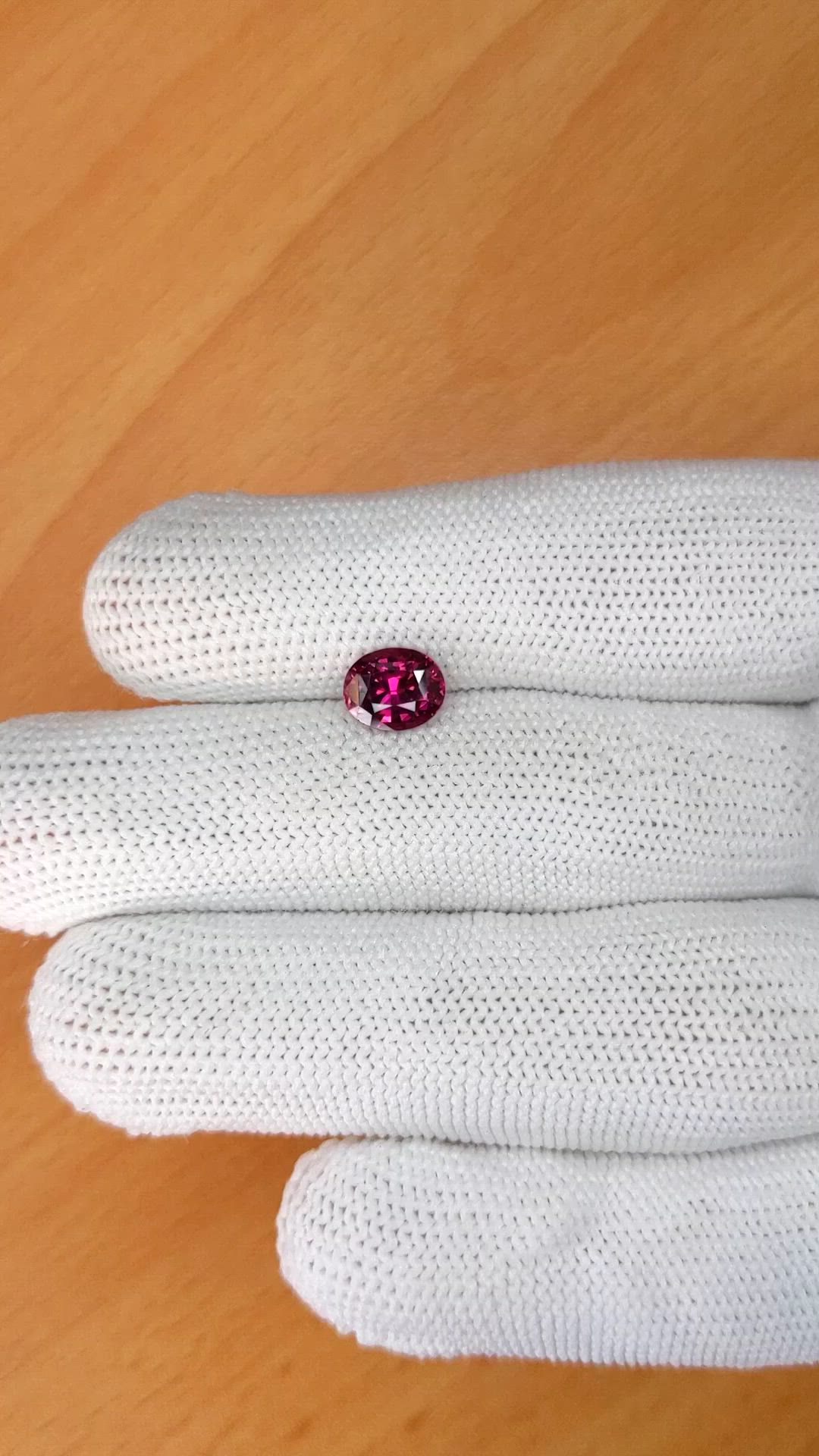 1.79 Ct. Purplish Pink Rhodolite Garnet from Ceylon (Sri Lanka) Size Video