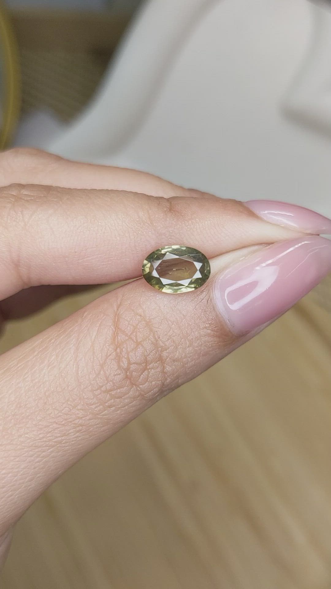 2.43 Ct. Greenish Yellow Zircon from Ceylon (Sri Lanka) Size Video