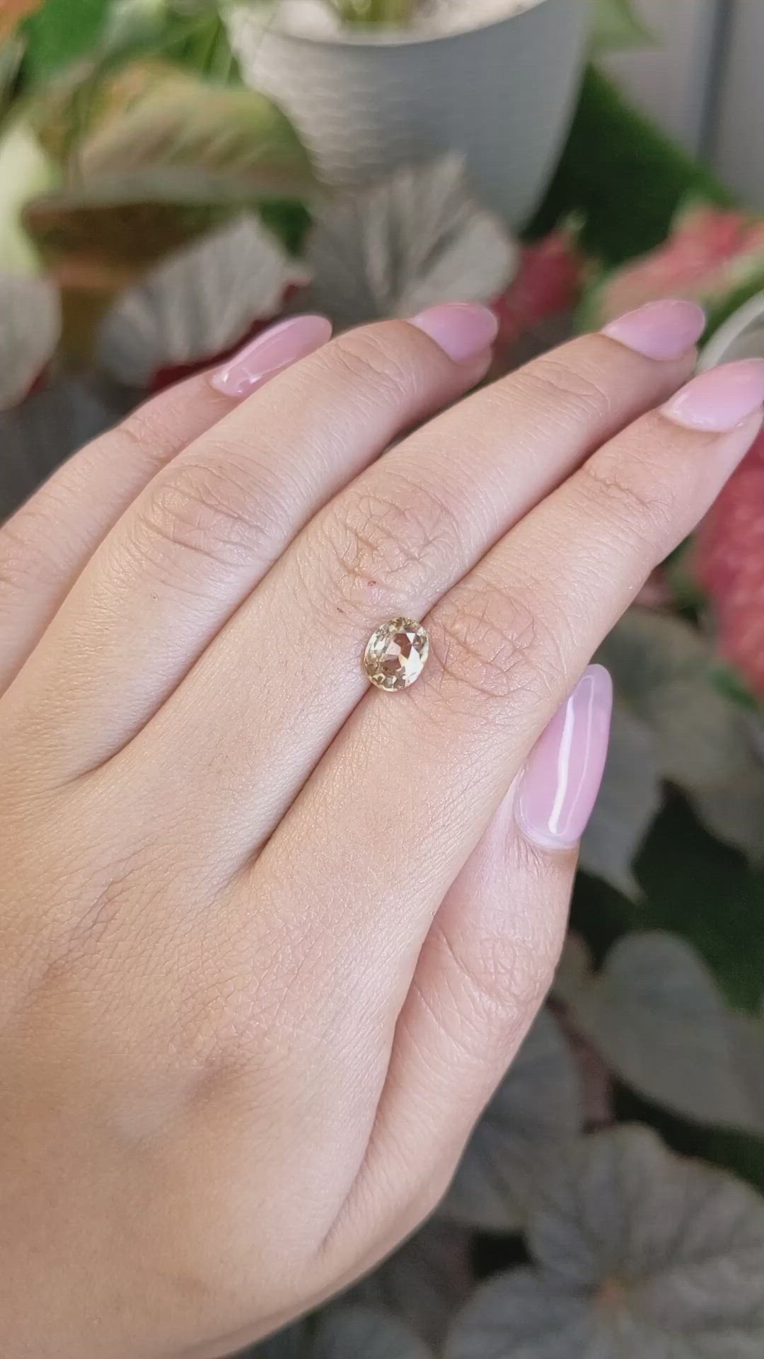1.73 Ct. Brownish Yellow Zircon from Ceylon (Sri Lanka) Size Video