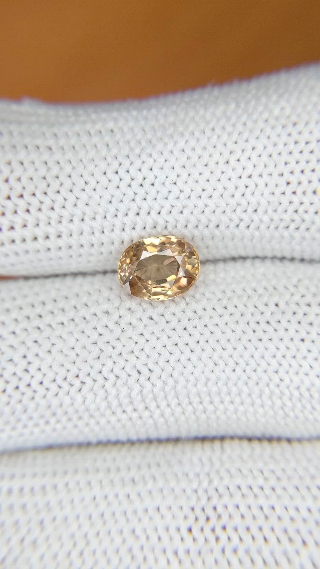 1.73 Ct. Brownish Yellow Zircon from Ceylon (Sri Lanka) Size Video