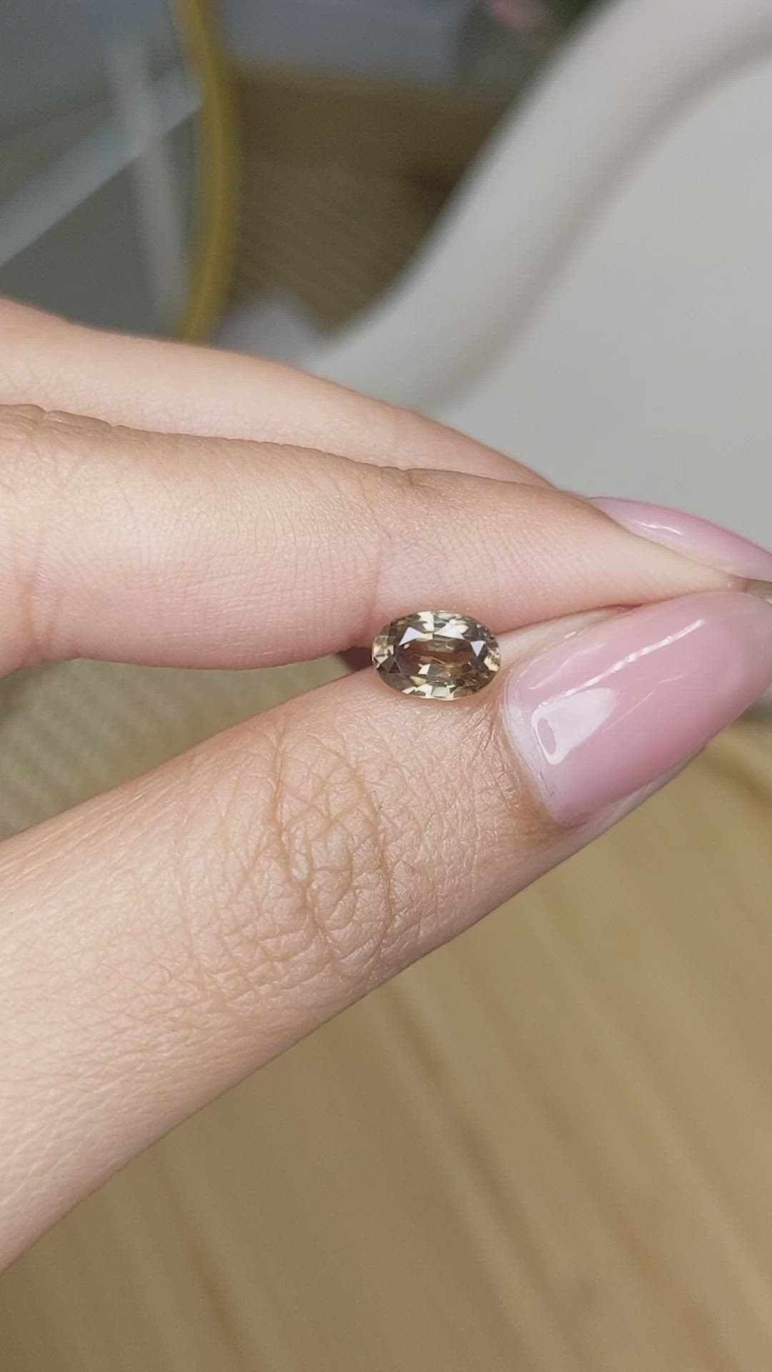 1.76 Ct. Yellowish Brown Zircon from Ceylon (Sri Lanka) Size Video