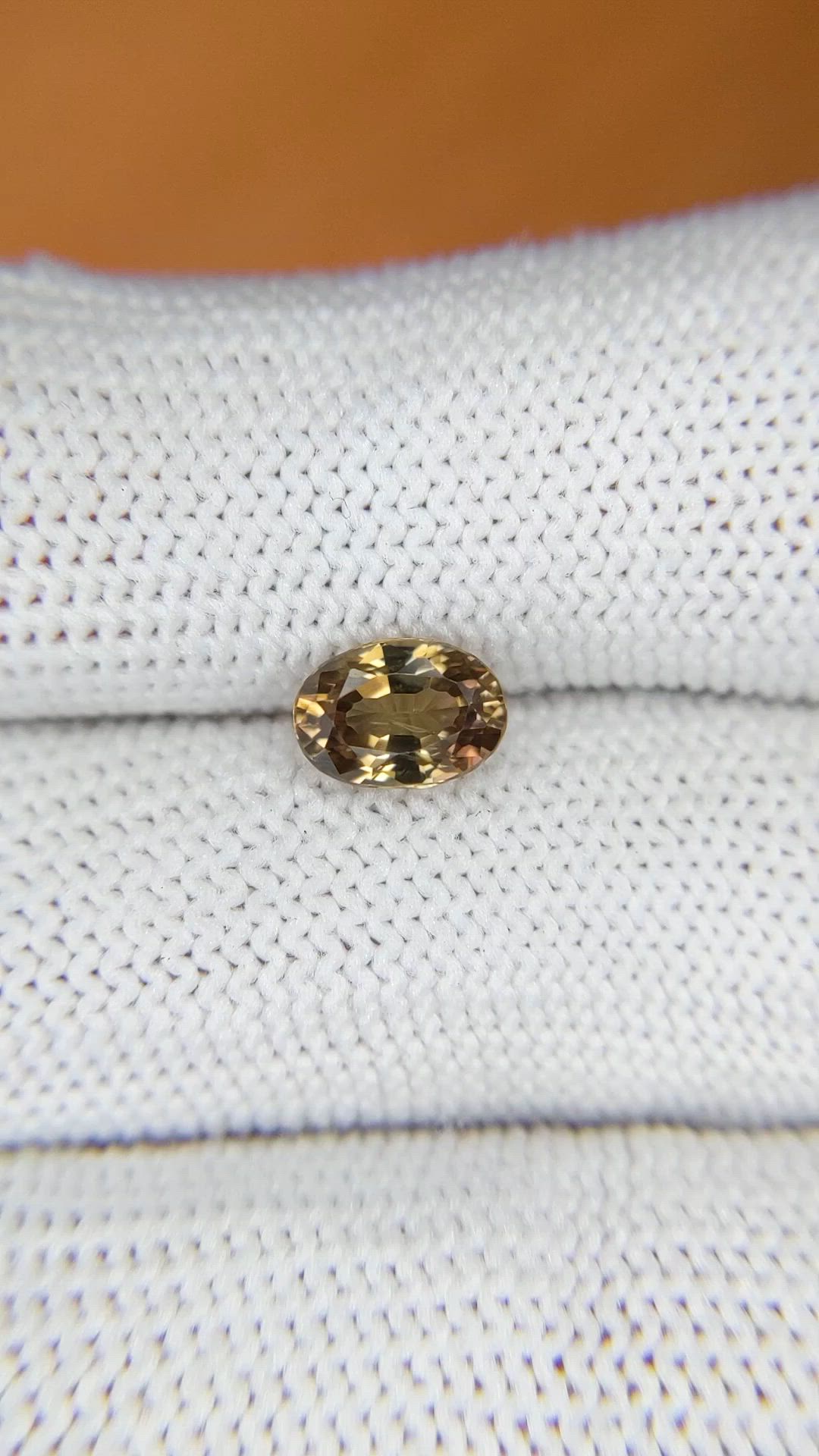 1.76 Ct. Yellowish Brown Zircon from Ceylon (Sri Lanka) Size Video