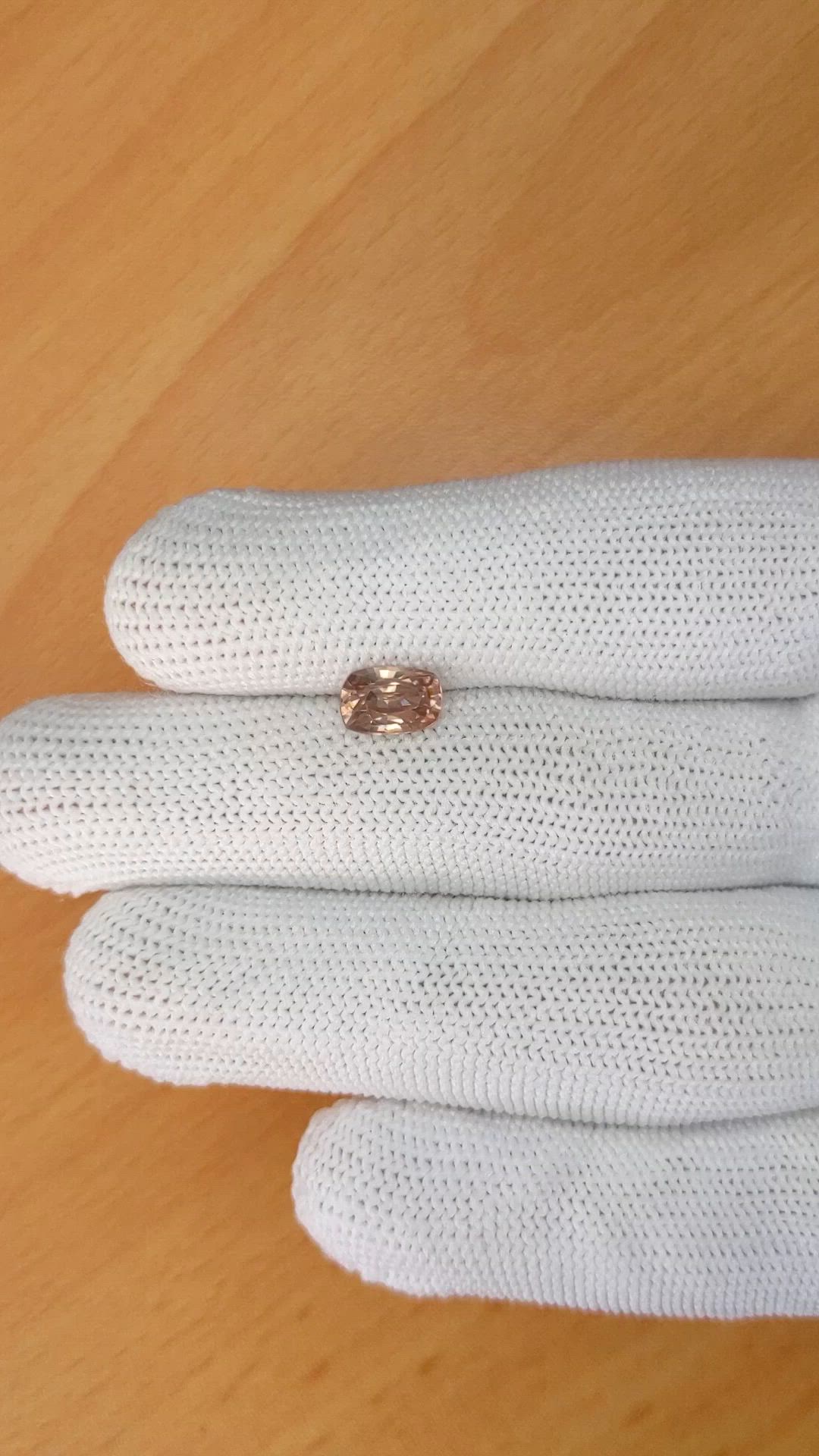 1.94 Ct. Pinkish Brown Zircon from Ceylon (Sri Lanka) Size Video