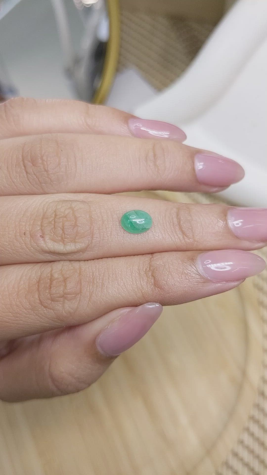 0.94 Ct. Green Cabochon Jade from Burma (Myanmar) Size Video