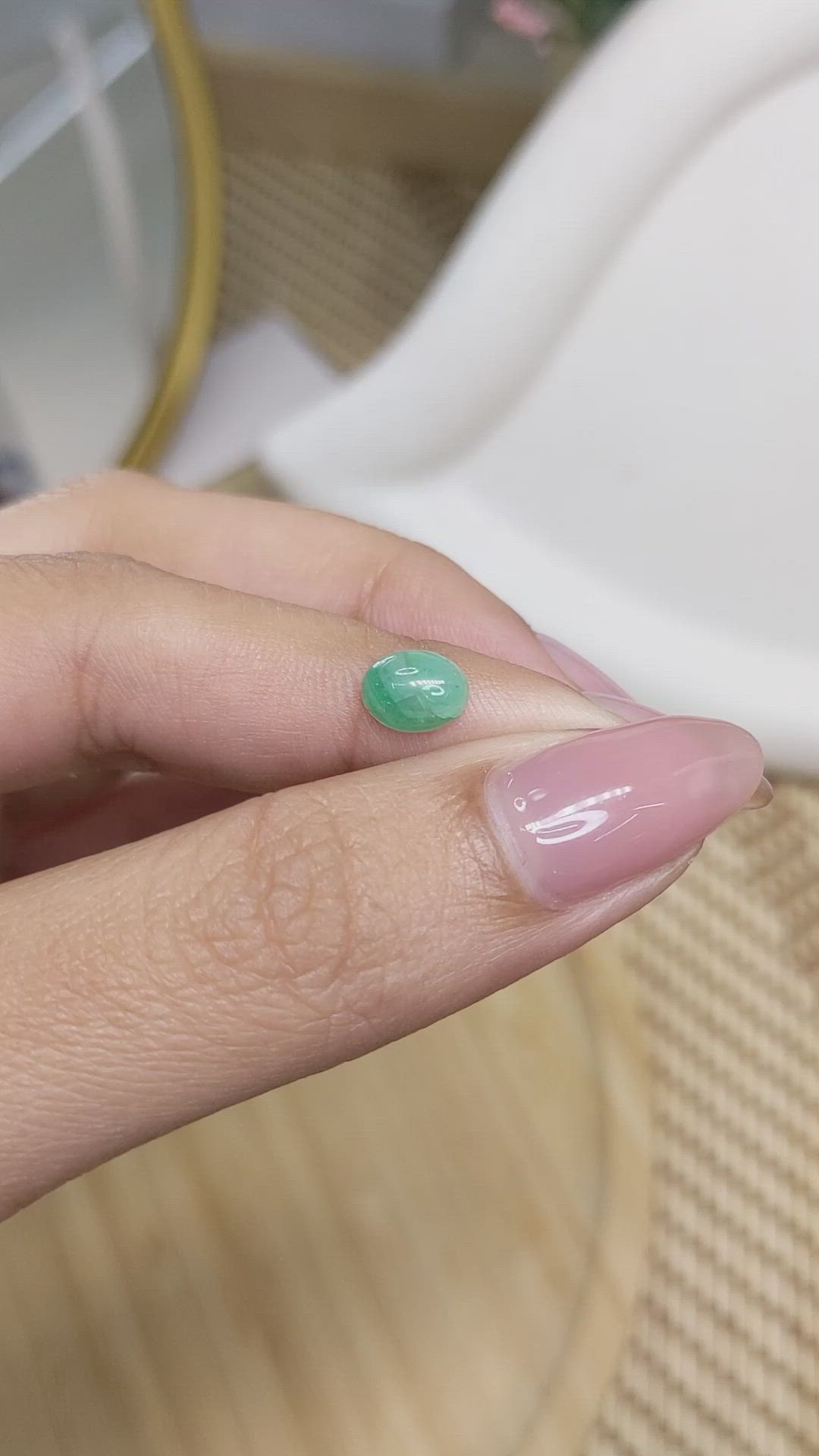 0.94 Ct. Green Cabochon Jade from Burma (Myanmar) Size Video