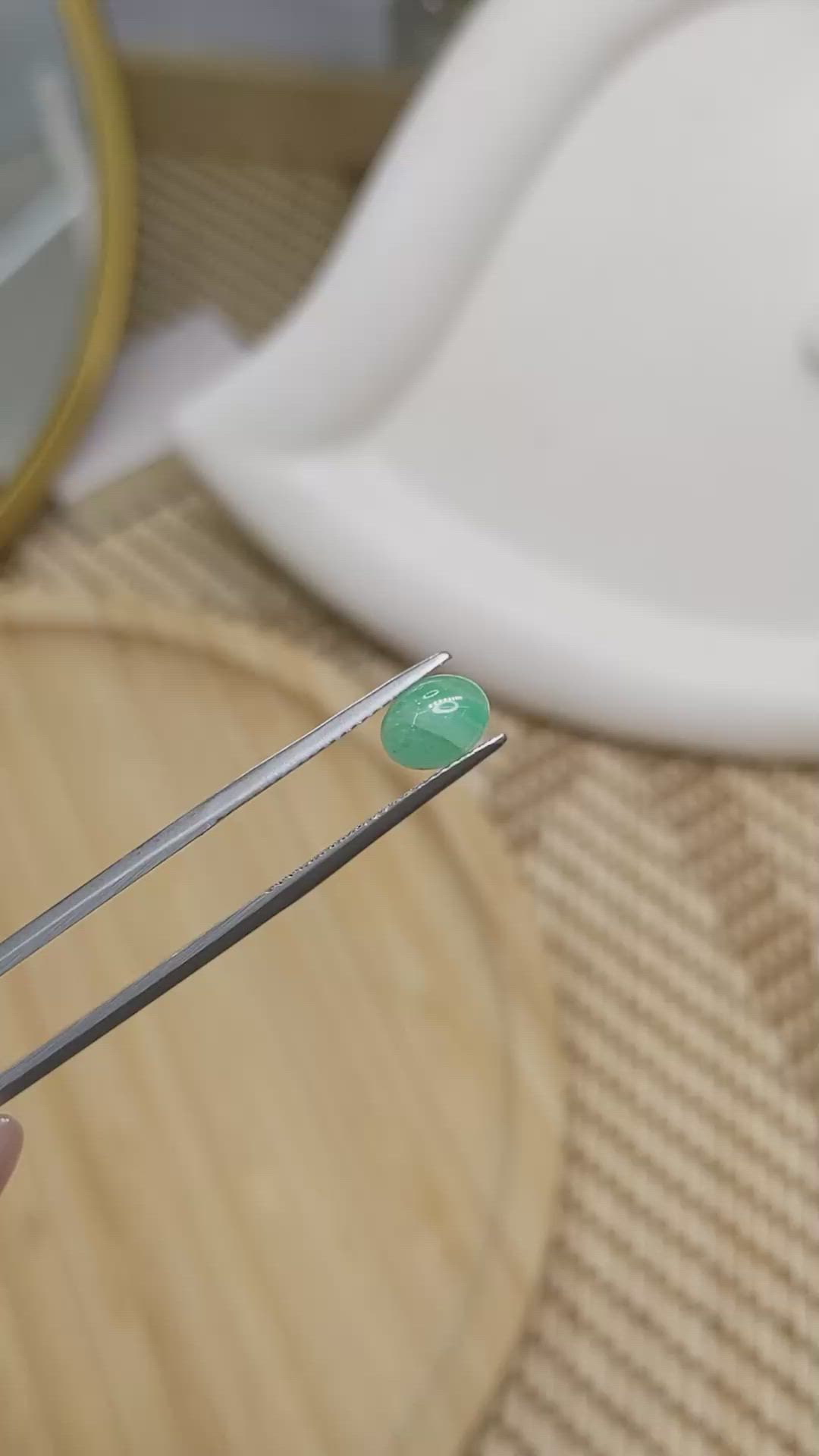 0.94 Ct. Green Cabochon Jade from Burma (Myanmar) Size Video