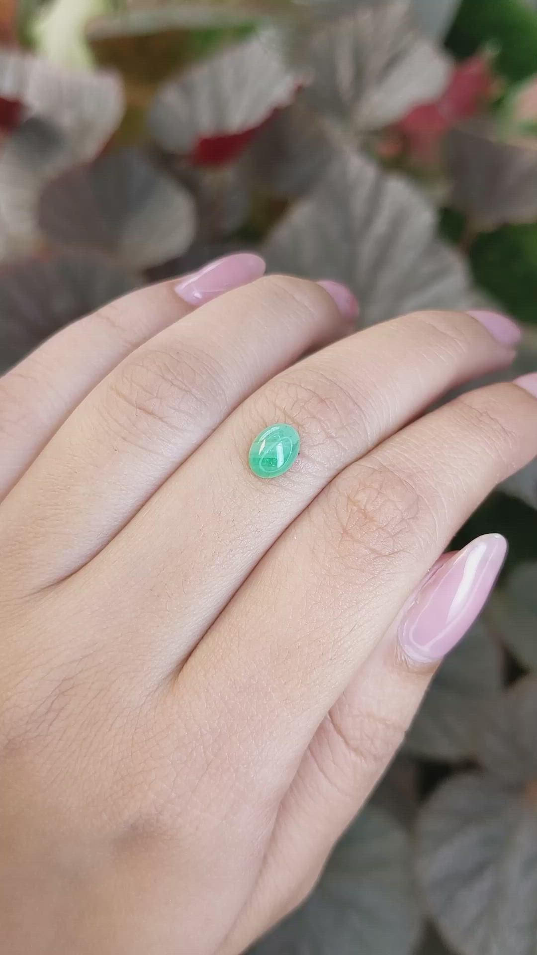 0.94 Ct. Green Cabochon Jade from Burma (Myanmar) Size Video