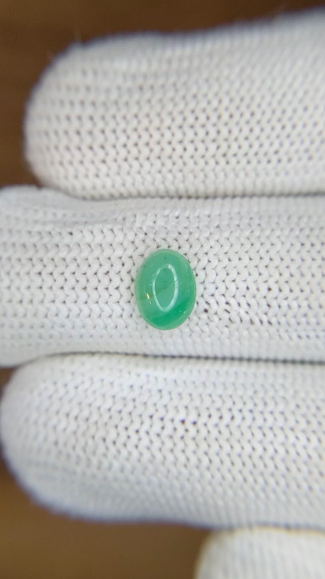 0.94 Ct. Green Cabochon Jade from Burma (Myanmar) Size Video