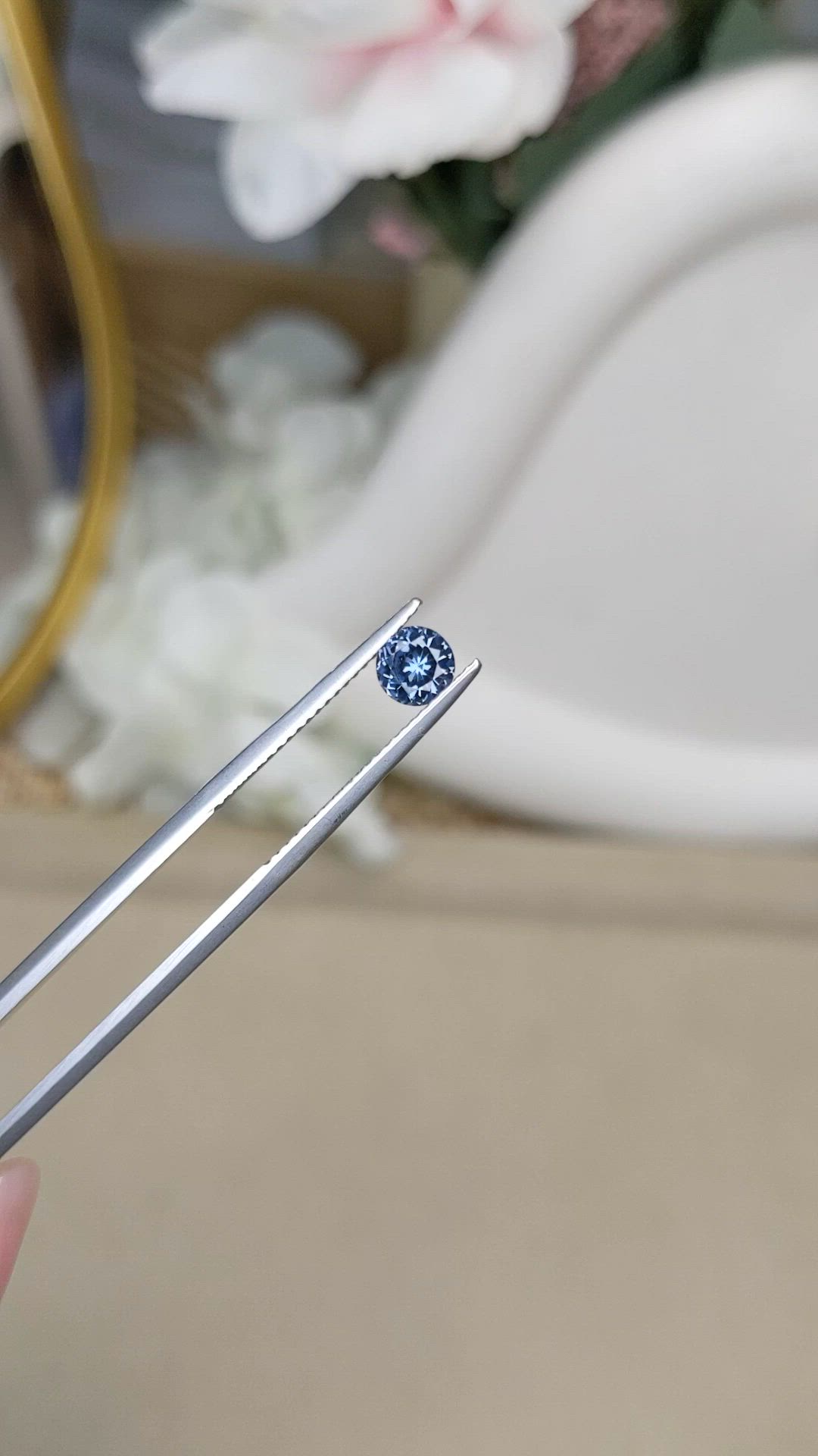 0.47 Ct. Blue Spinel from Ceylon (Sri Lanka) Size Video