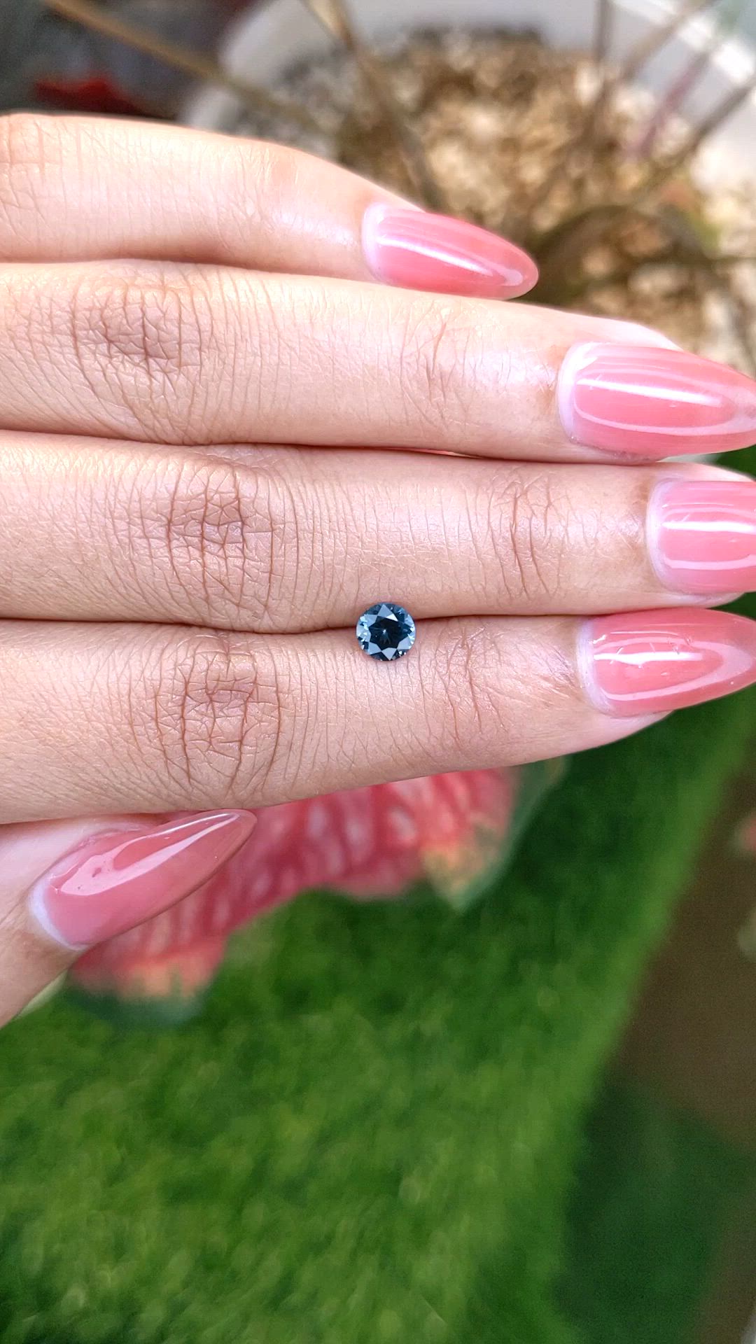 0.49 Ct. Greenish Blue Spinel from Ceylon (Sri Lanka) Size Video