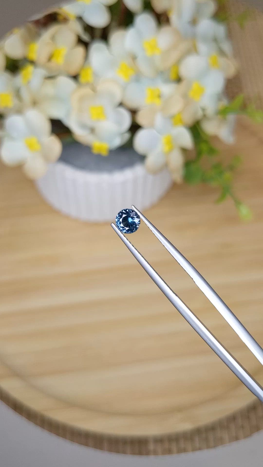 0.49 Ct. Greenish Blue Spinel from Ceylon (Sri Lanka) Size Video