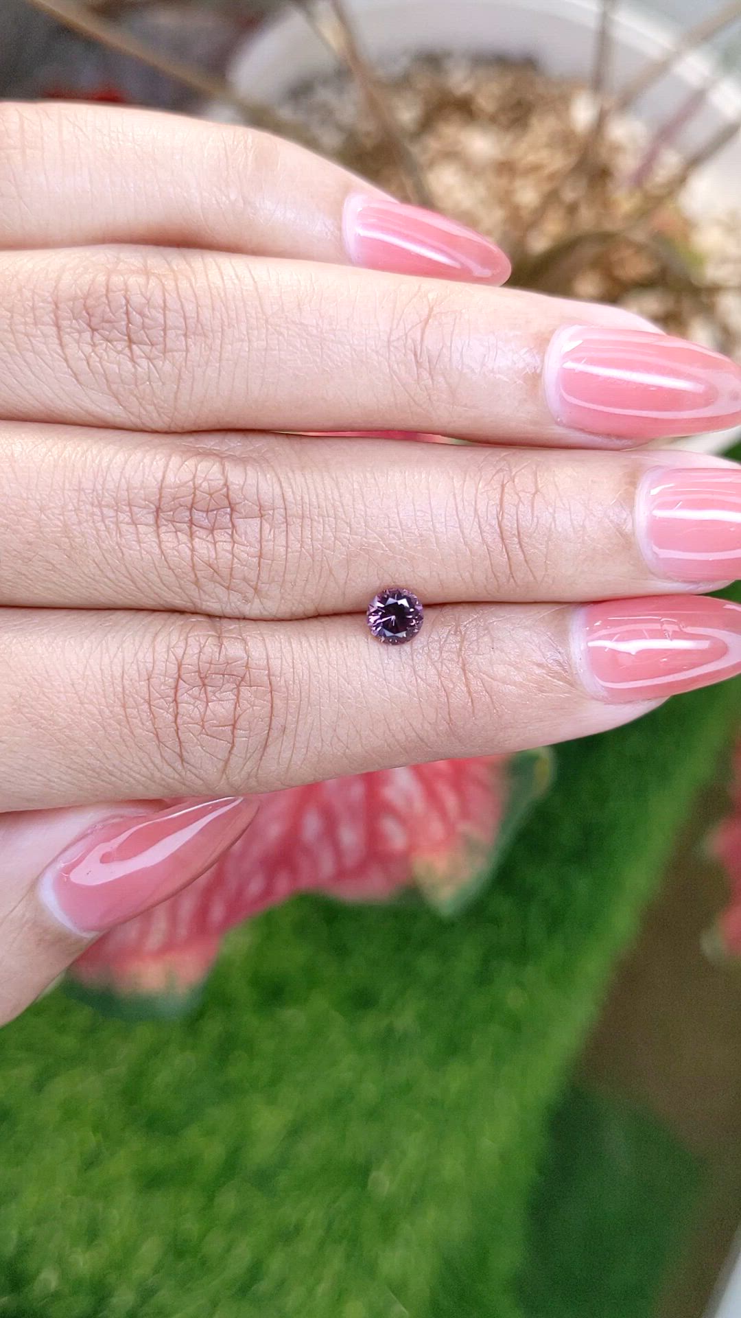 0.54 Ct. Purplish Pink Spinel from Ceylon (Sri Lanka) Size Video
