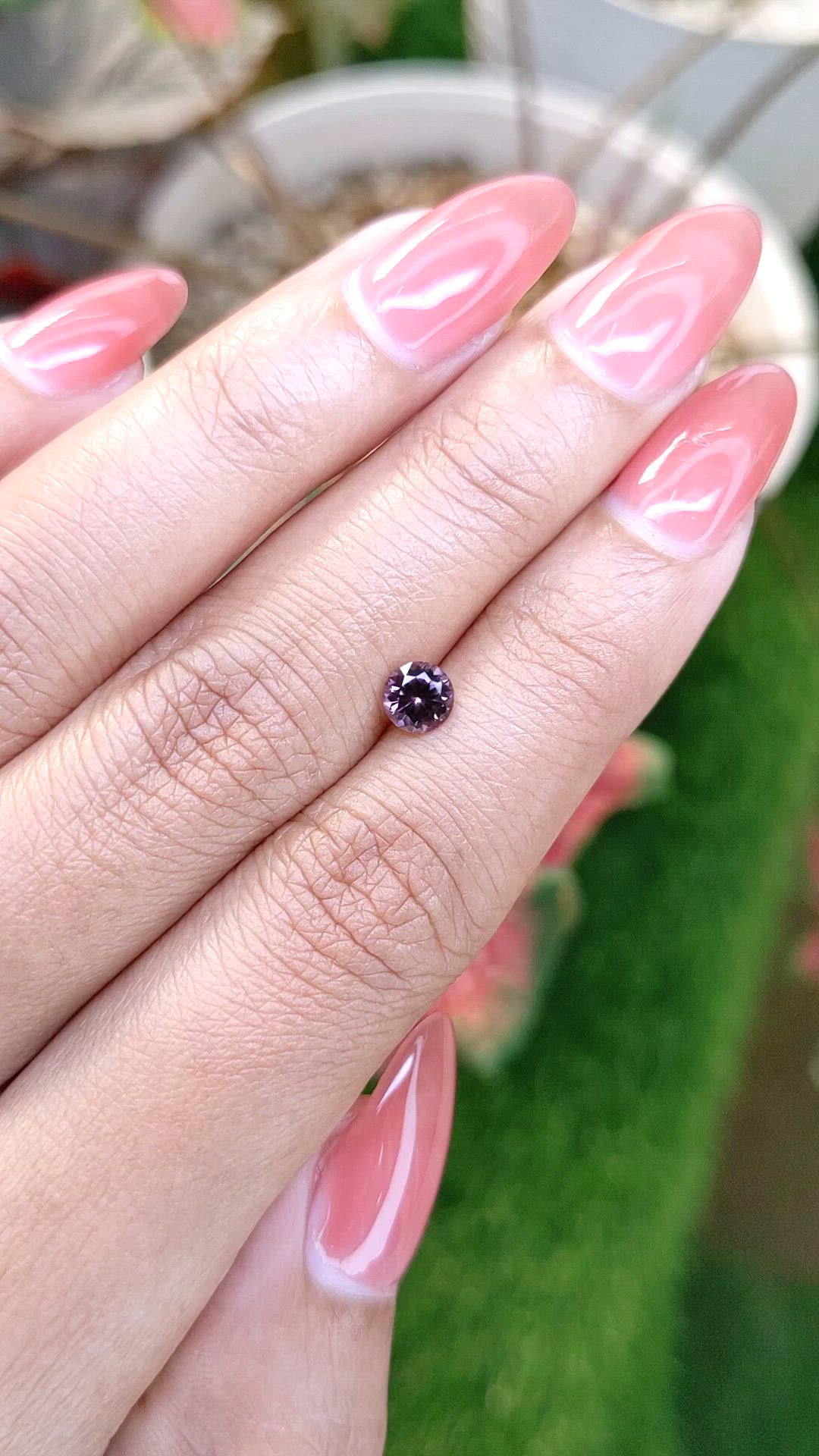 0.54 Ct. Purplish Pink Spinel from Ceylon (Sri Lanka) Size Video