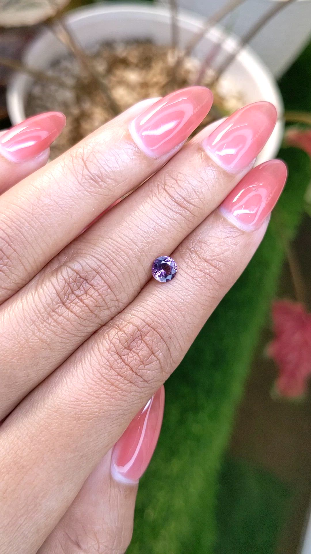 0.50 Ct. Pinkish Purple Spinel from Ceylon (Sri Lanka) Size Video