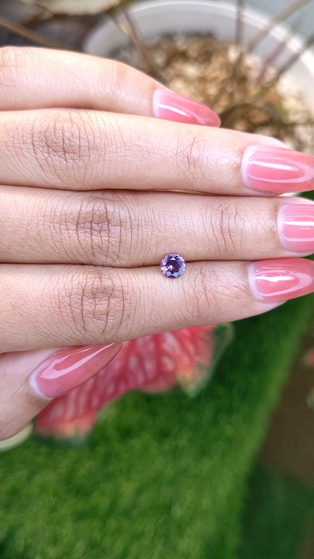 0.50 Ct. Pinkish Purple Spinel from Ceylon (Sri Lanka) Size Video