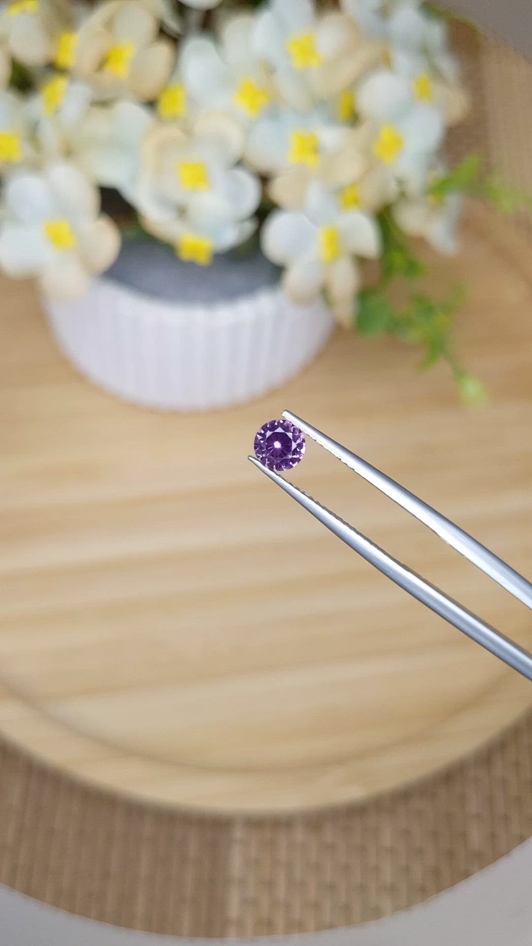 0.50 Ct. Pinkish Purple Spinel from Ceylon (Sri Lanka) Size Video