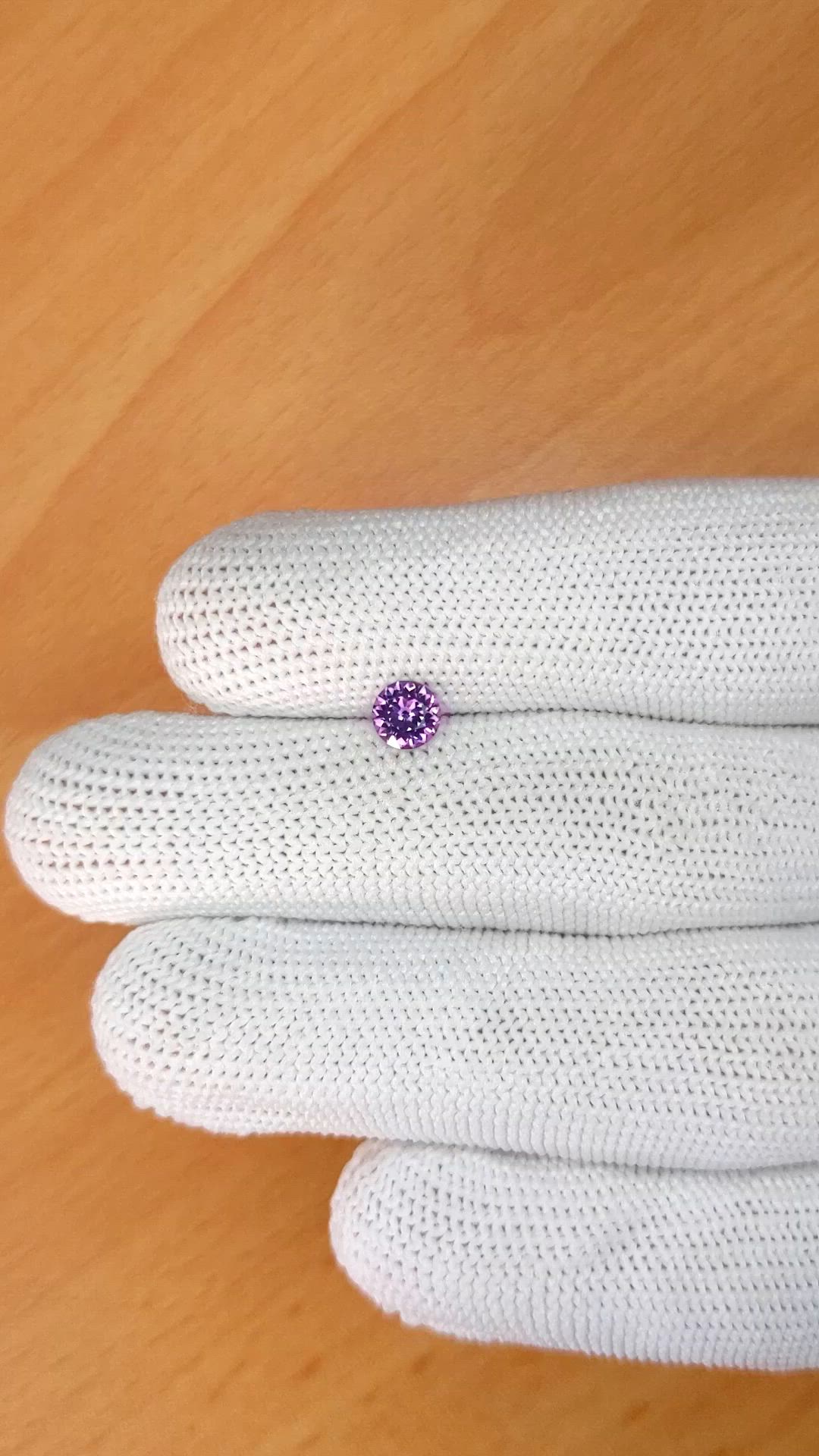 0.50 Ct. Pinkish Purple Spinel from Ceylon (Sri Lanka) Size Video