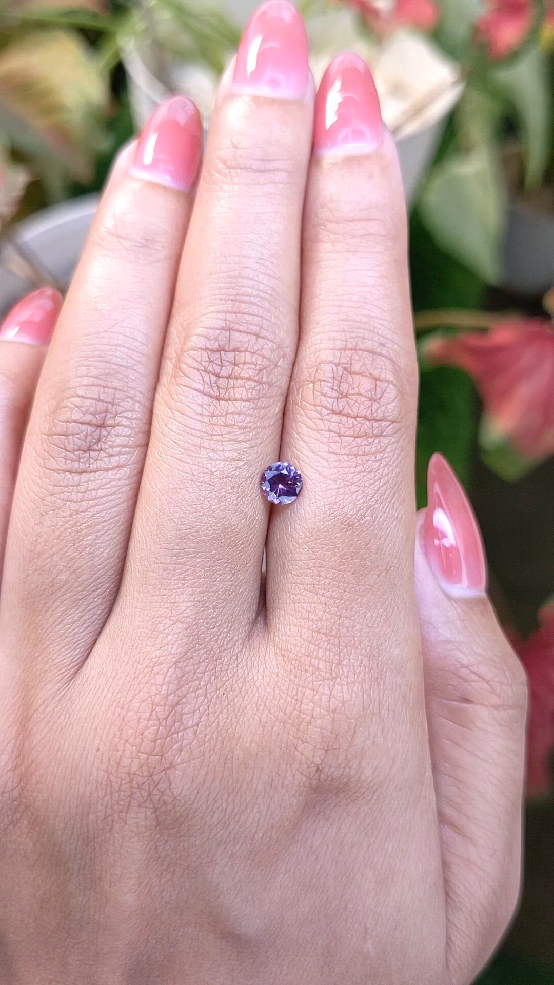 0.50 Ct. Pinkish Purple Spinel from Ceylon (Sri Lanka) Size Video