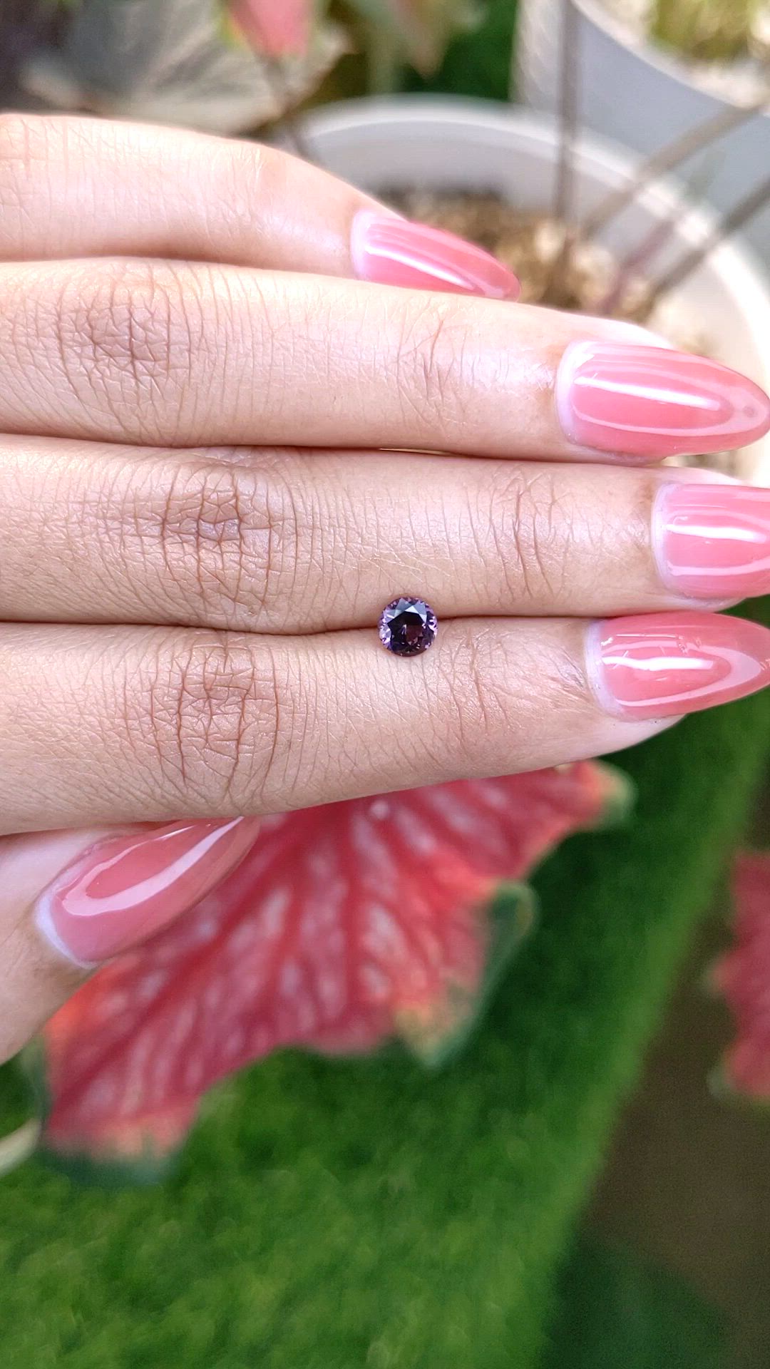 0.56 Ct. Purplish Pink Spinel from Ceylon (Sri Lanka) Size Video
