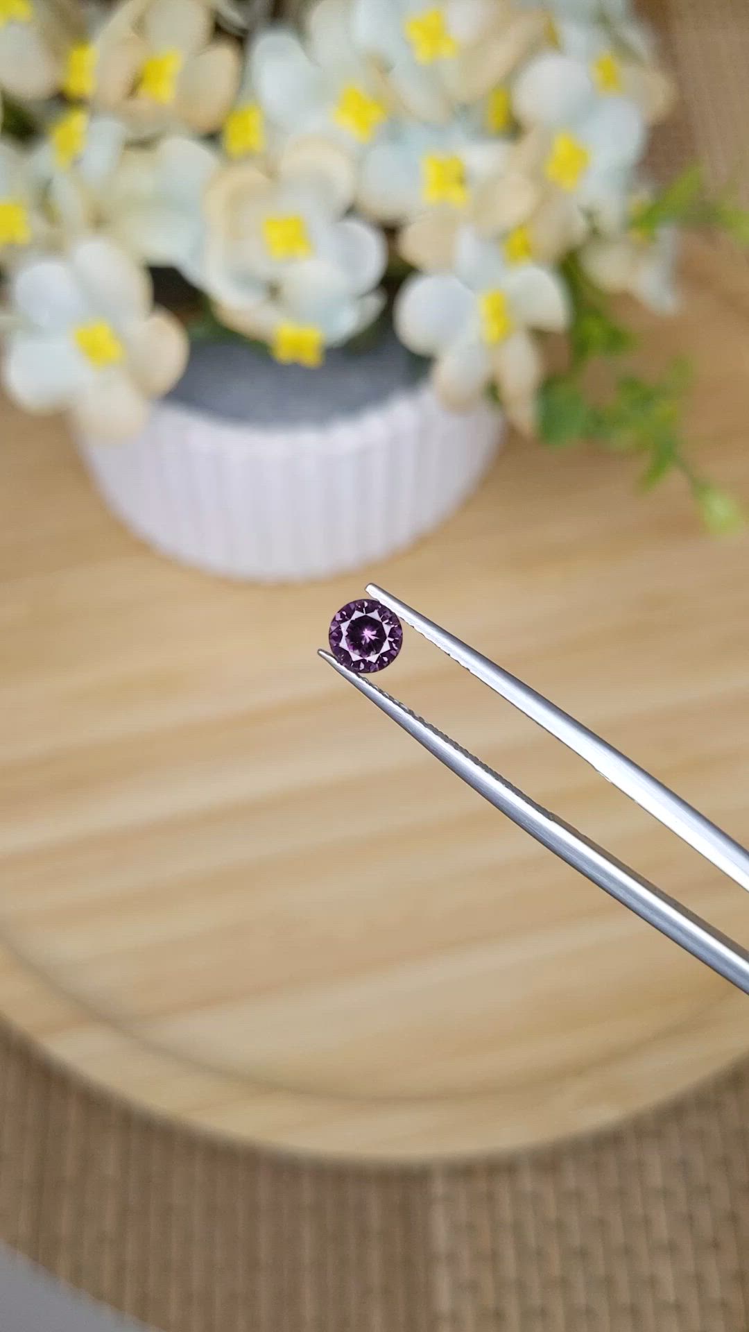 0.56 Ct. Purplish Pink Spinel from Ceylon (Sri Lanka) Size Video