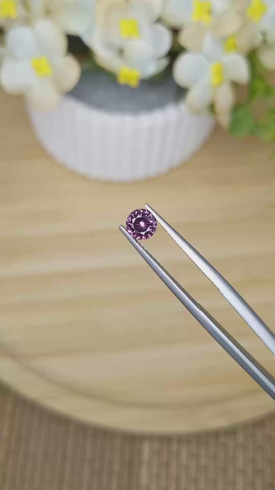 0.50 Ct. Pinkish Purple Spinel from Ceylon (Sri Lanka) Size Video