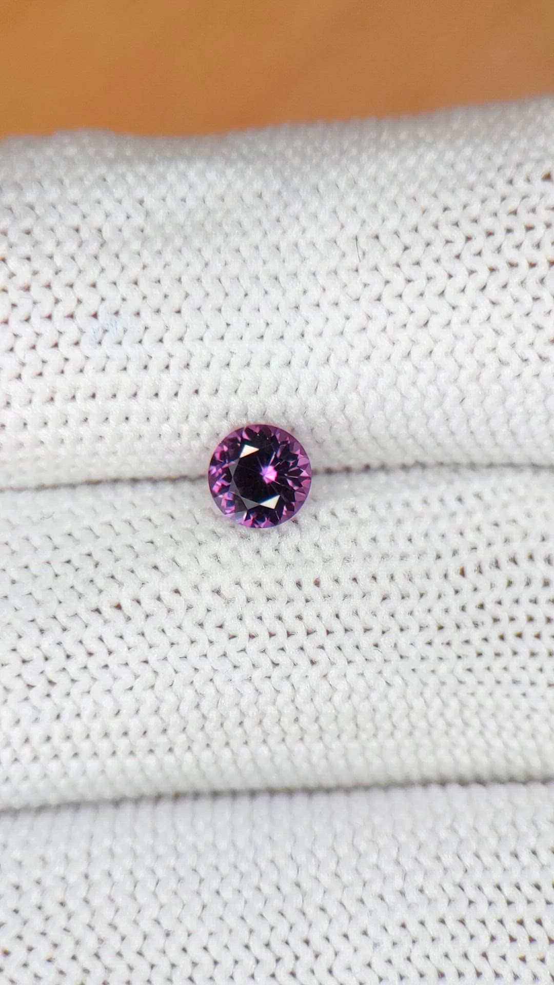 0.50 Ct. Pinkish Purple Spinel from Ceylon (Sri Lanka) Size Video